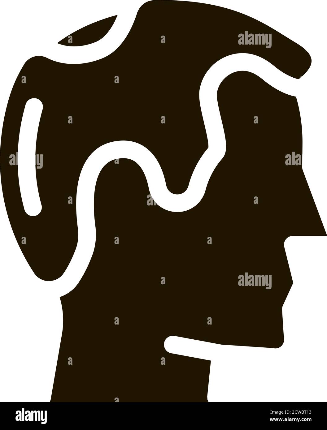 Balding Man Profile Icon Vector Glyph Illustration Stock Vector Image ...