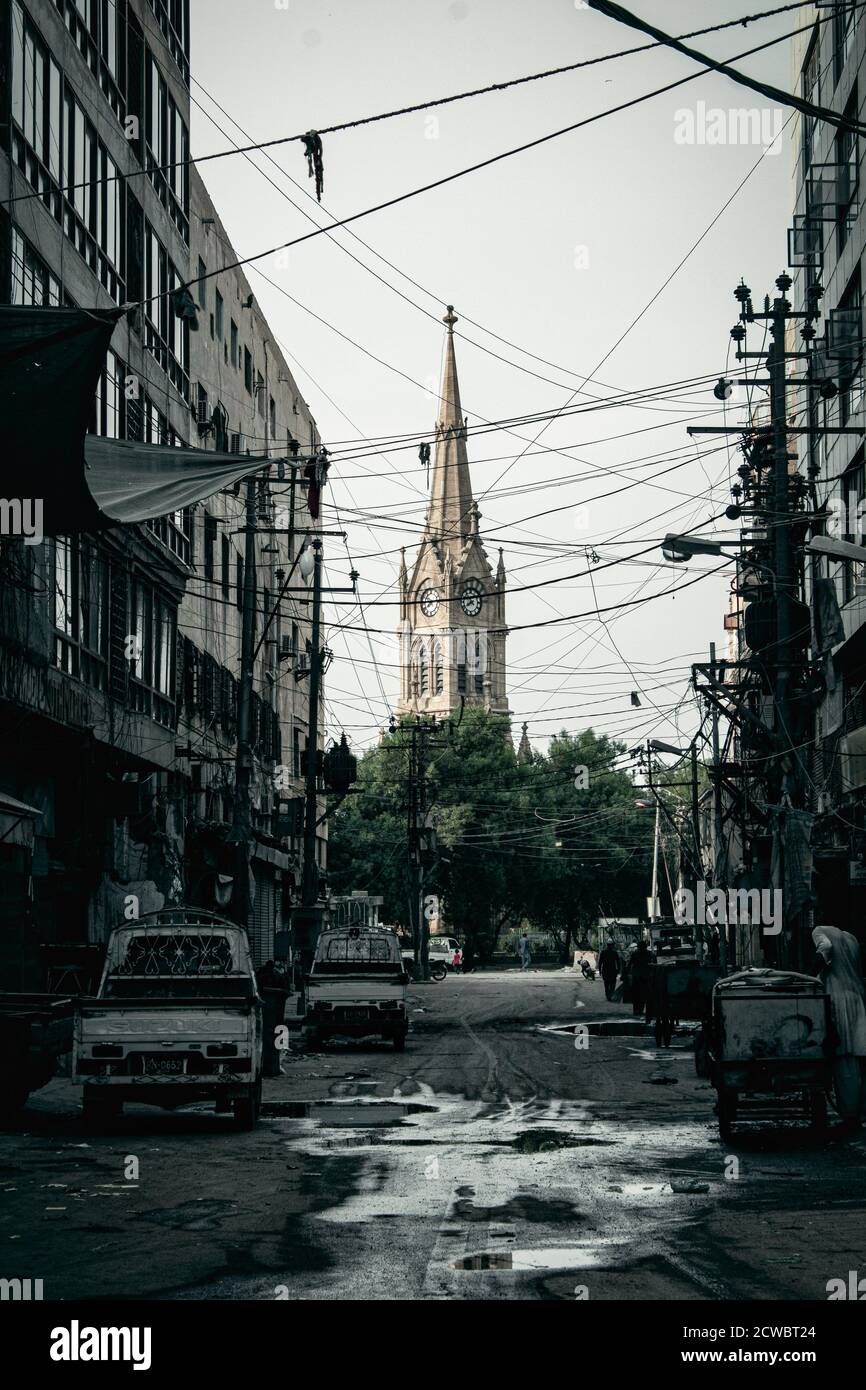 Very old and historical tower in Karachi city Stock Photo Alamy