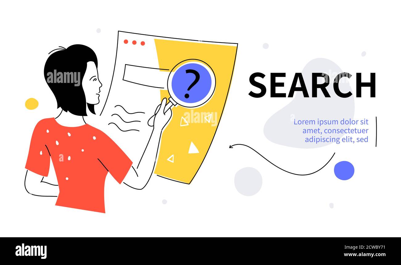 Search - modern colorful flat design style web banner Stock Vector