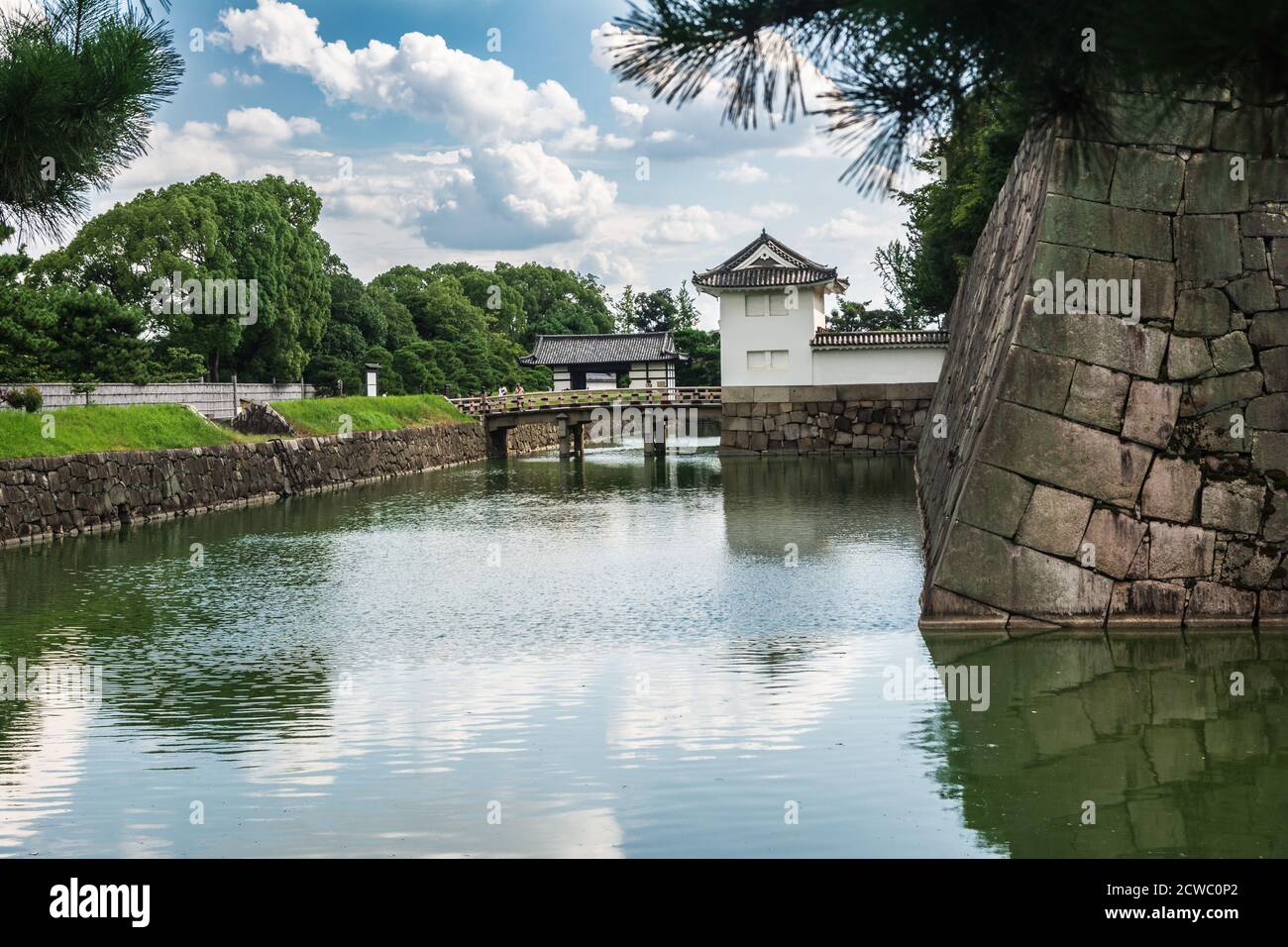 Kyoto,Japan, Asia - September 3, 2019 : The moat around the Nijo Castle Stock Photo