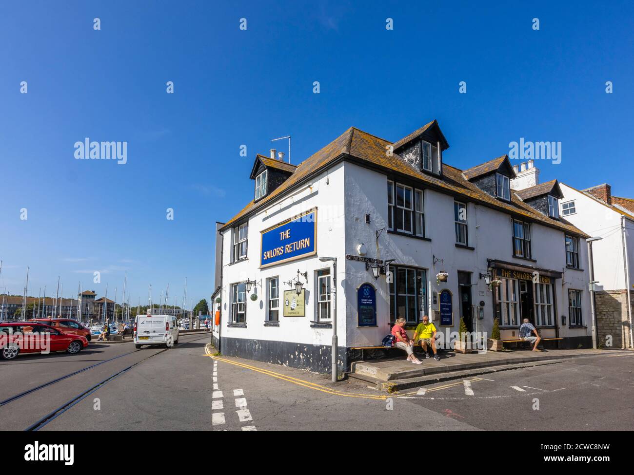 The Sailors Return, a quayside pub in Weymouth, a seaside town and popular holiday resort on the