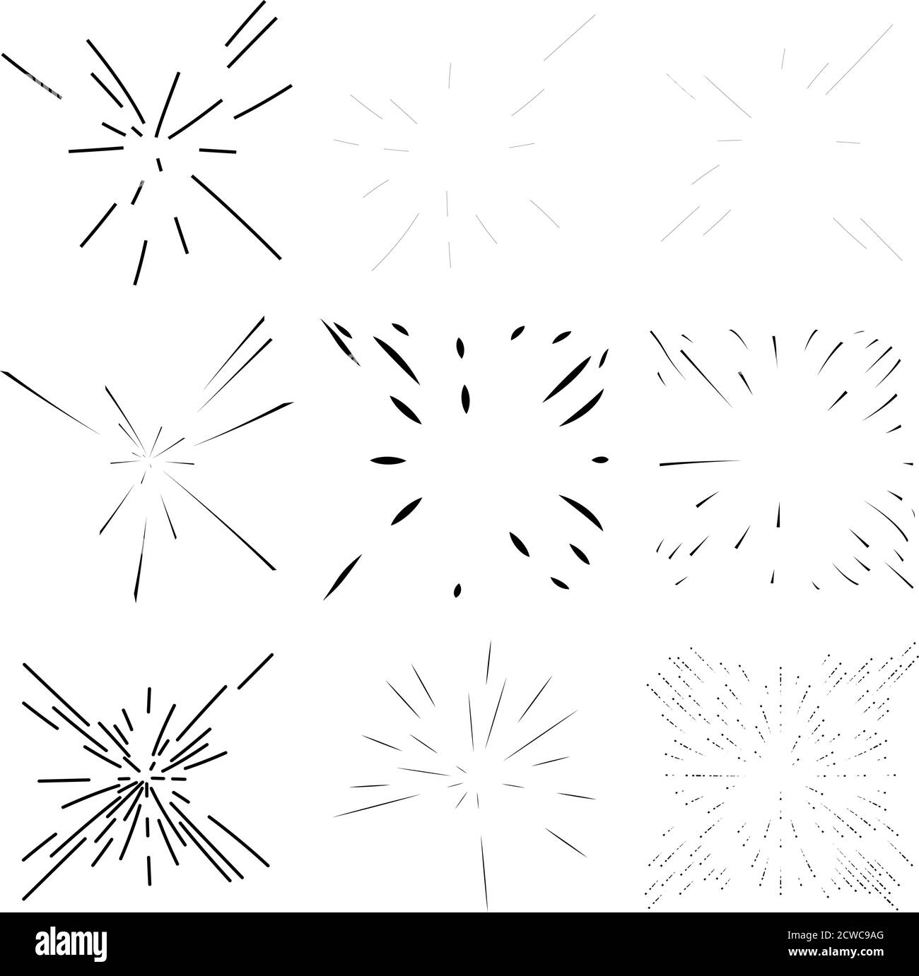 Radial,radiating lines abstract burst, explosion, fireworks FX ...