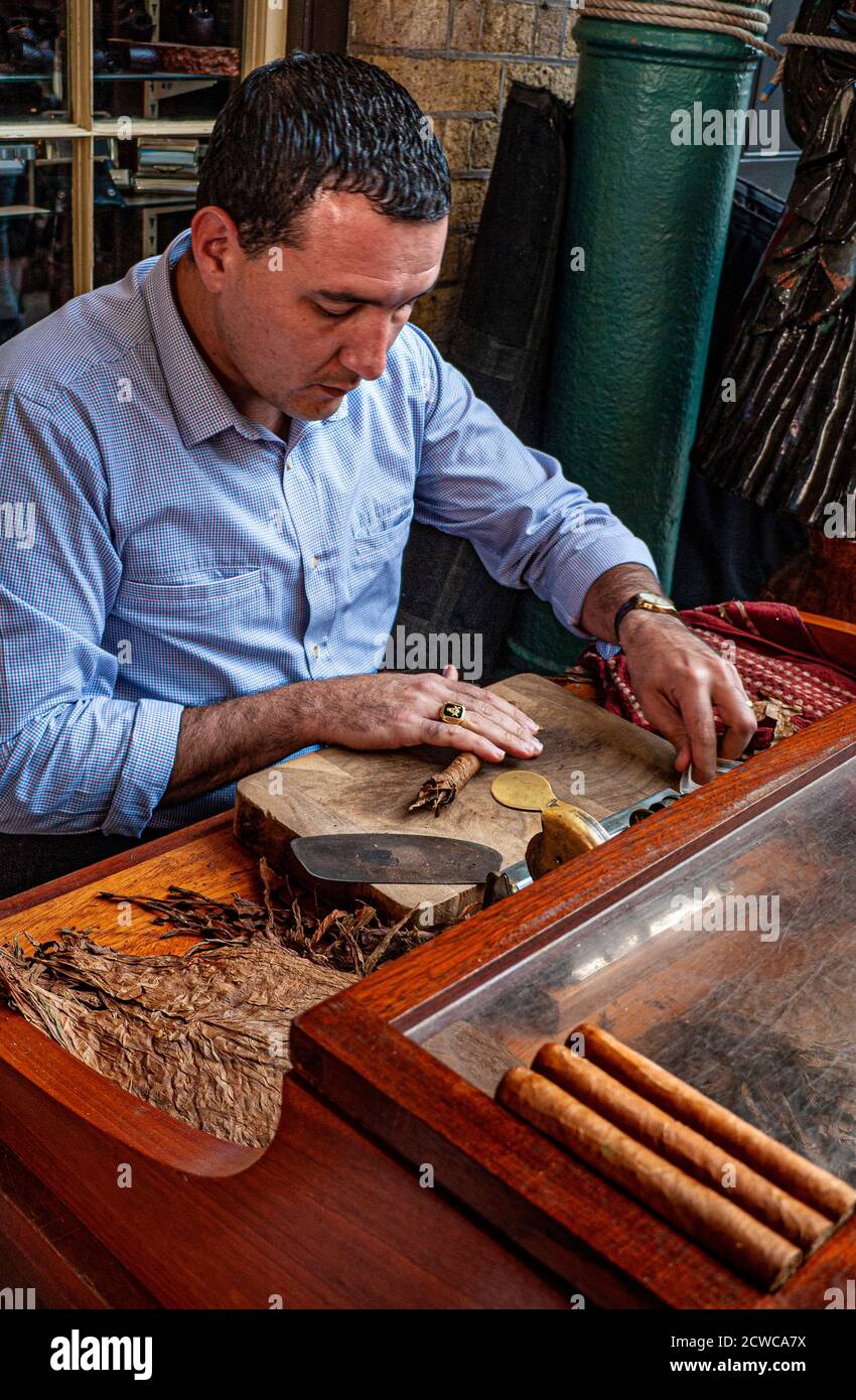 Cuban art of cigar making and rolling at Segar Parlour Covent Garden