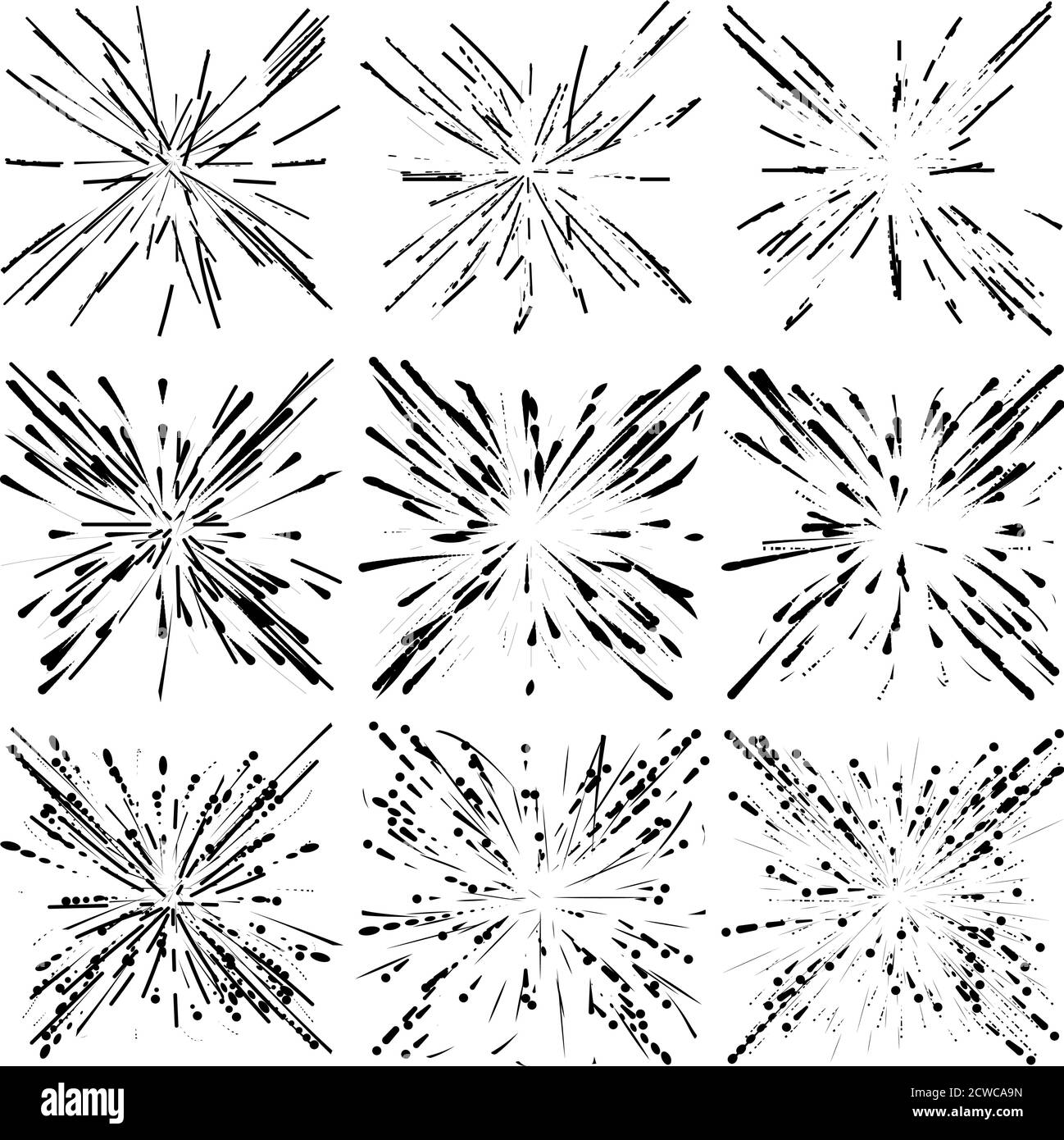 Radial,radiating lines abstract burst, explosion, fireworks FX ...
