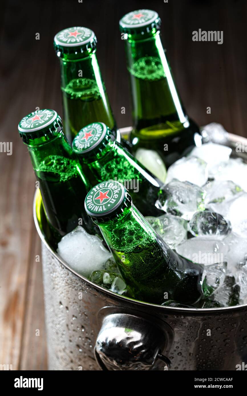 Ice bucket cold beer features Stock Photo - Alamy