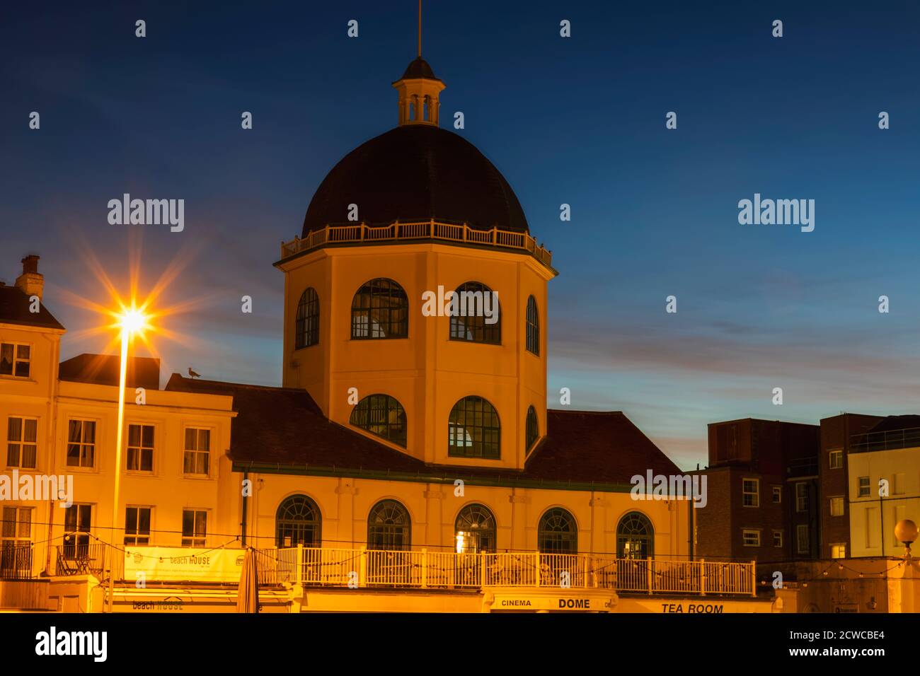England, West Sussex, Worthing, The Art Deco Dome Cinema and Tea Room Building Stock Photo