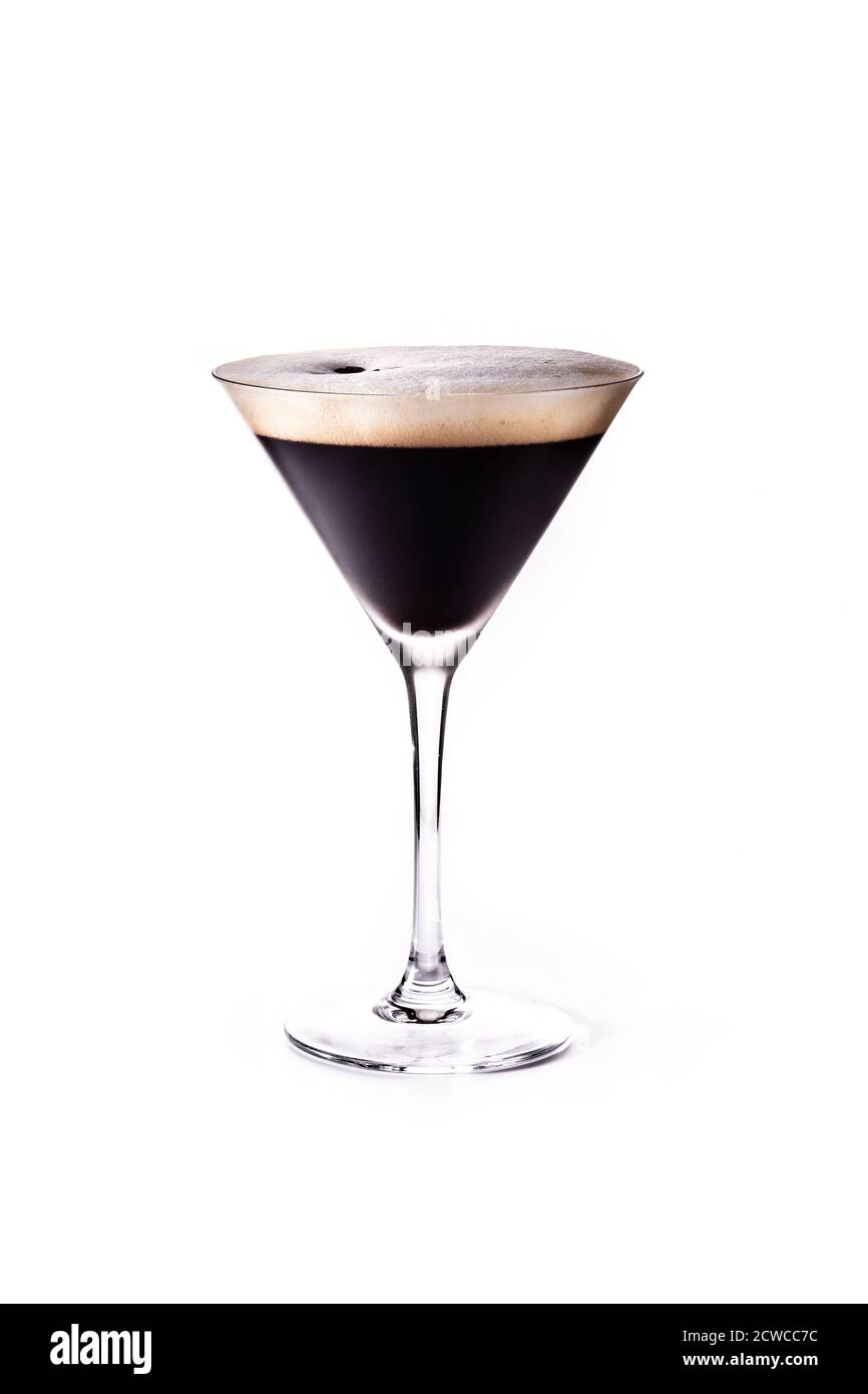 Martini espresso cocktail isolated on white background Stock Photo Alamy