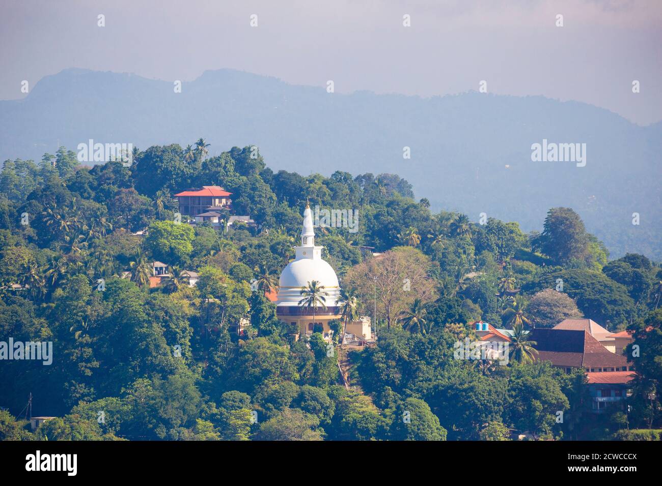 Sri Lanka, Kandy, Pagoda in the  Kandy hills Stock Photo