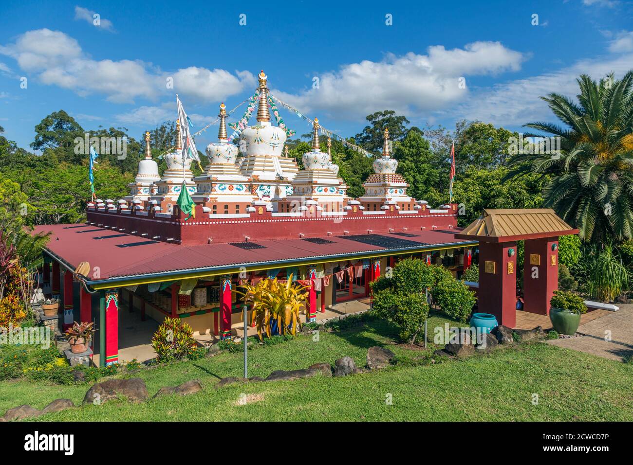 Eudlo, Queensland, Australia.  The Shrine in the Garden of Enlightenment.  The Buddhist community keep the ashes of their loved ones here.   Photograp Stock Photo