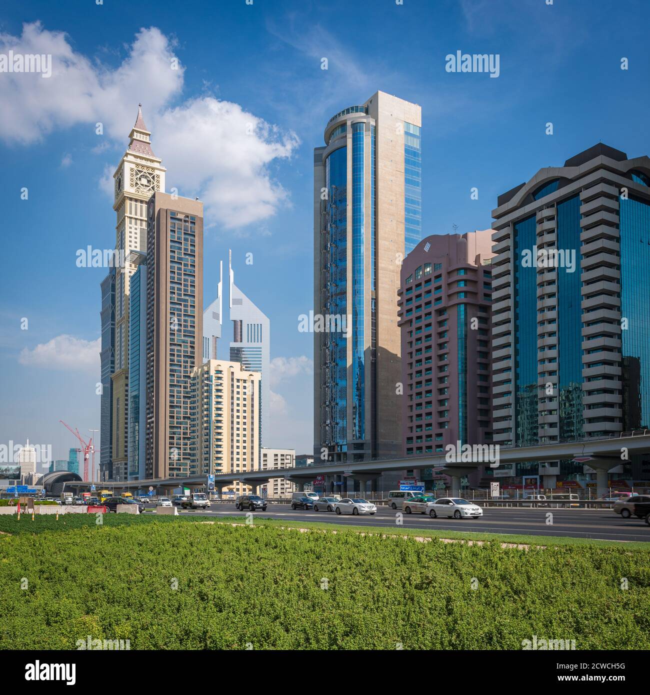 Sheikh Zayed Road, Dubai, United Arab Emirates Stock Photo