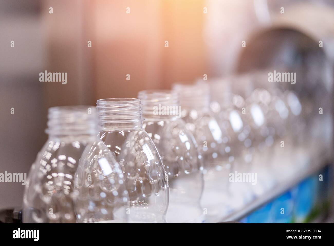 Bottling milk production line factory, industry equipment dairy plant Stock Photo