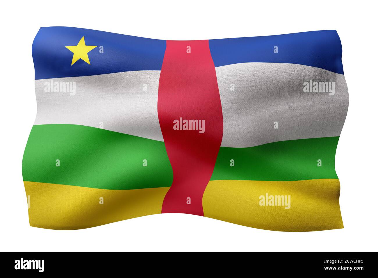 3d rendering of a national Central African Republic flag isolated on ...