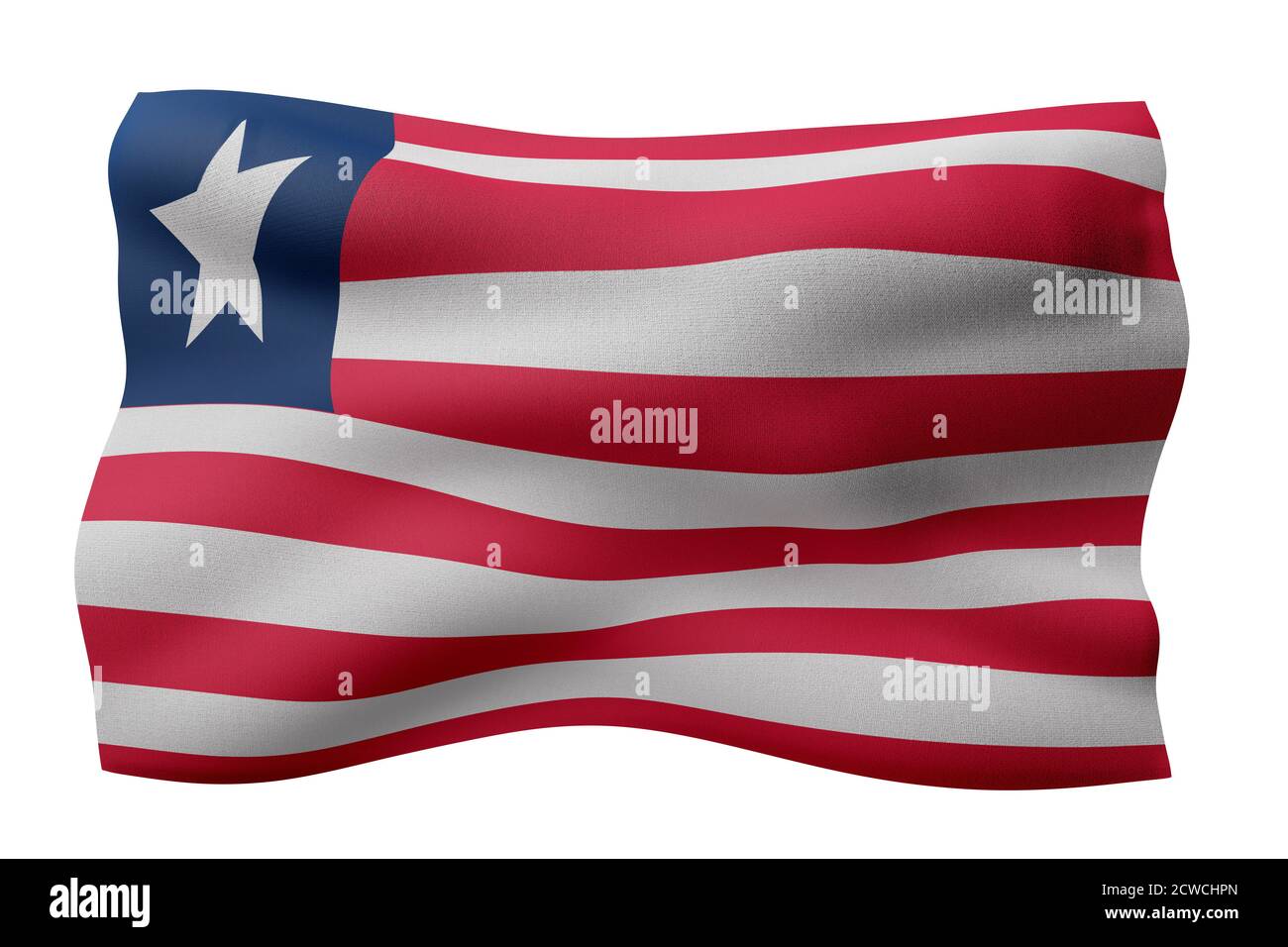 3d rendering of a national Liberia flag isolated on white background ...