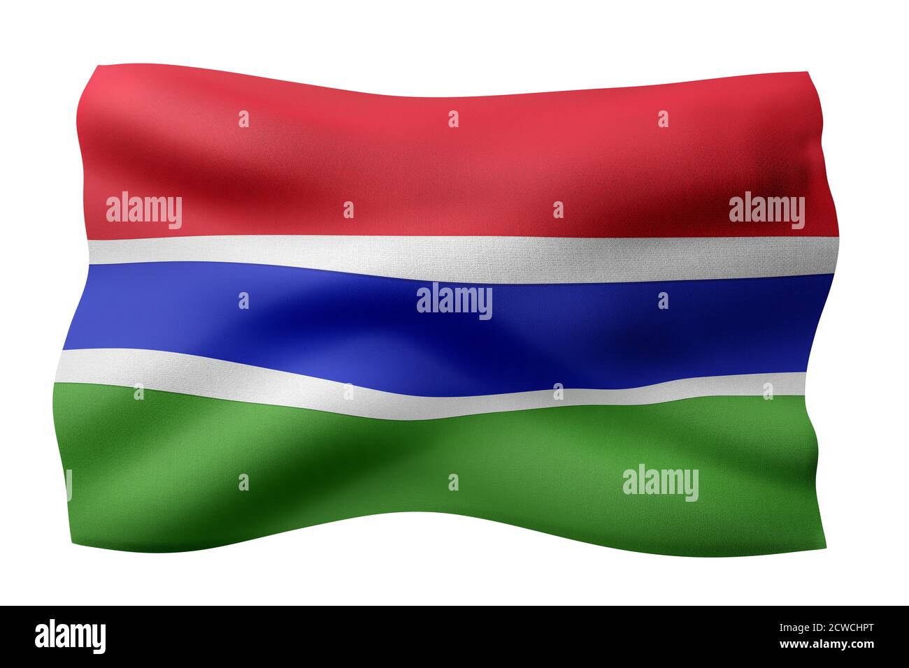 3d rendering of a national Gambia flag isolated on white background ...
