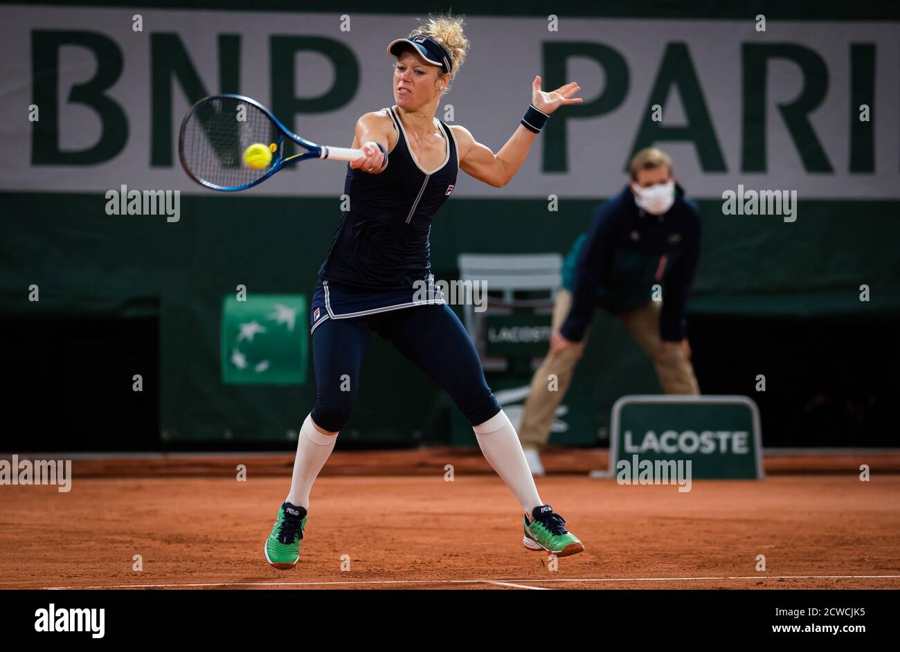Laura Siegemund of Germany in action during the first round at the Roland  Garros 2020, Grand Slam tennis tournament, on September 29, 2020 at Roland  Garros stadium in Paris, France - Photo