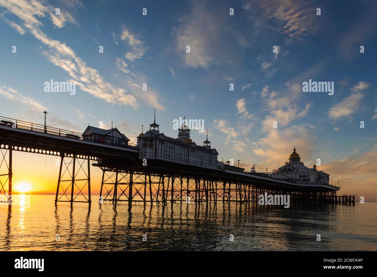 England, East Sussex, Eastbourne, Eastbourne Beach and Pier Stock Photo
