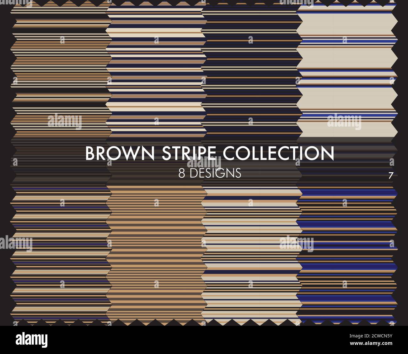 Striped seamless pattern collection includes 8 designs for fashion ...