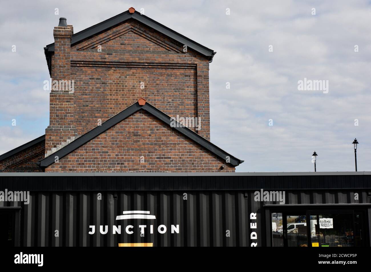 The Goodsheds, Barry dockland regeneration project. Auccessful launch despite the global economic recession and coronavirus crisis. Units already open Stock Photo