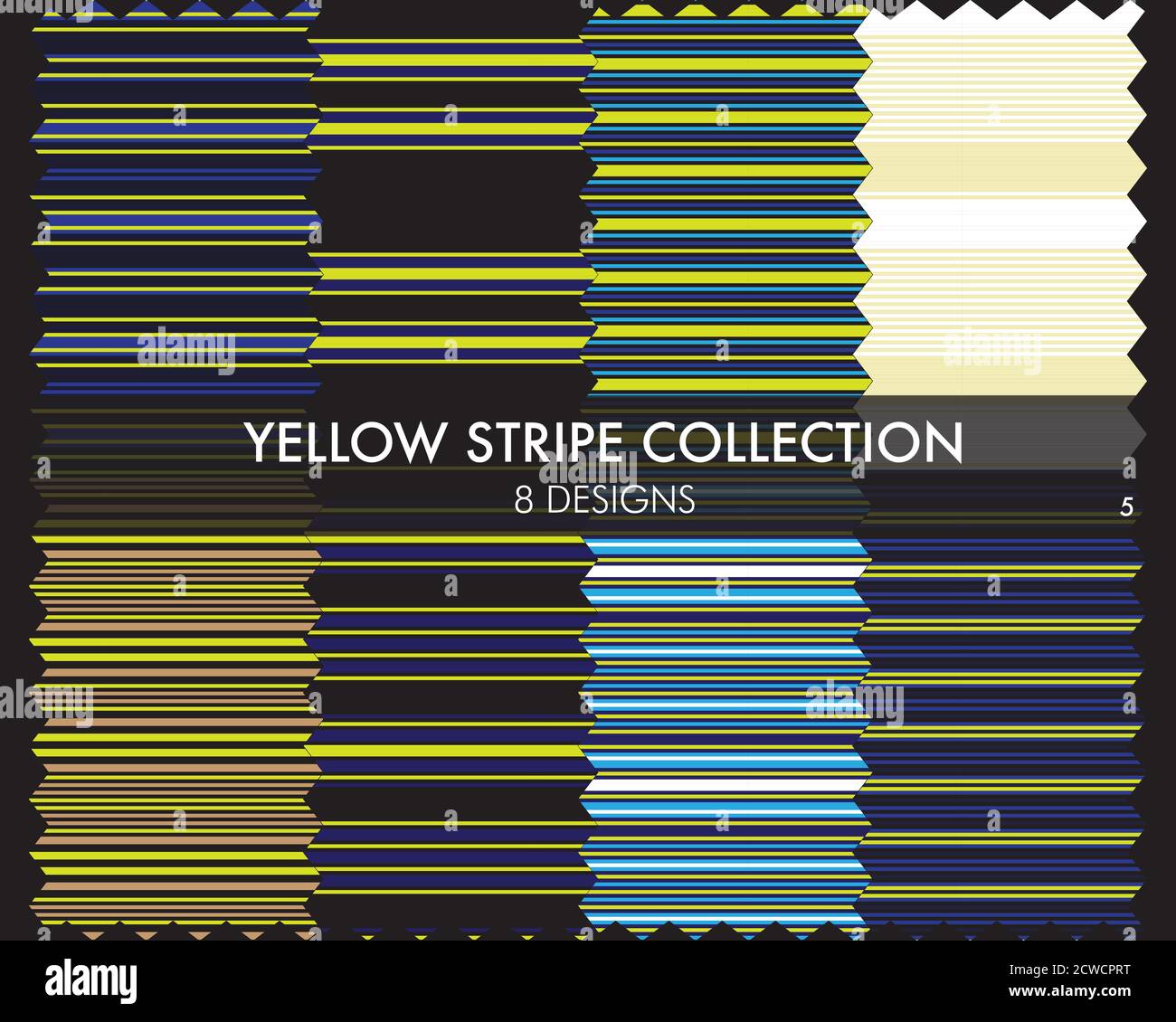 Striped seamless pattern collection includes 8 designs for fashion ...