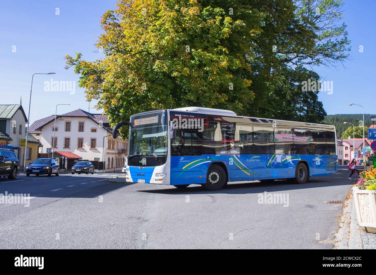 The MAN bus, operated by Arriva company, in Zelezna Ruda, Pilsen Region, Czech Republic, September 18, 2020. (CTK Photo/Libor Sojka) Stock Photo