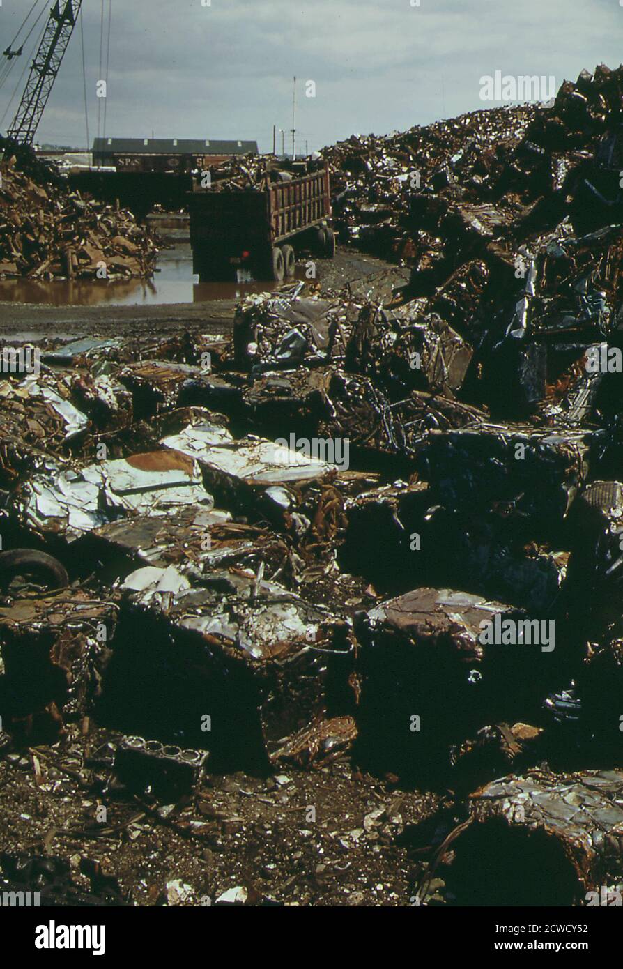 Scrap metal yards at Fields Point Rhode Island ca. May 1973 Stock
