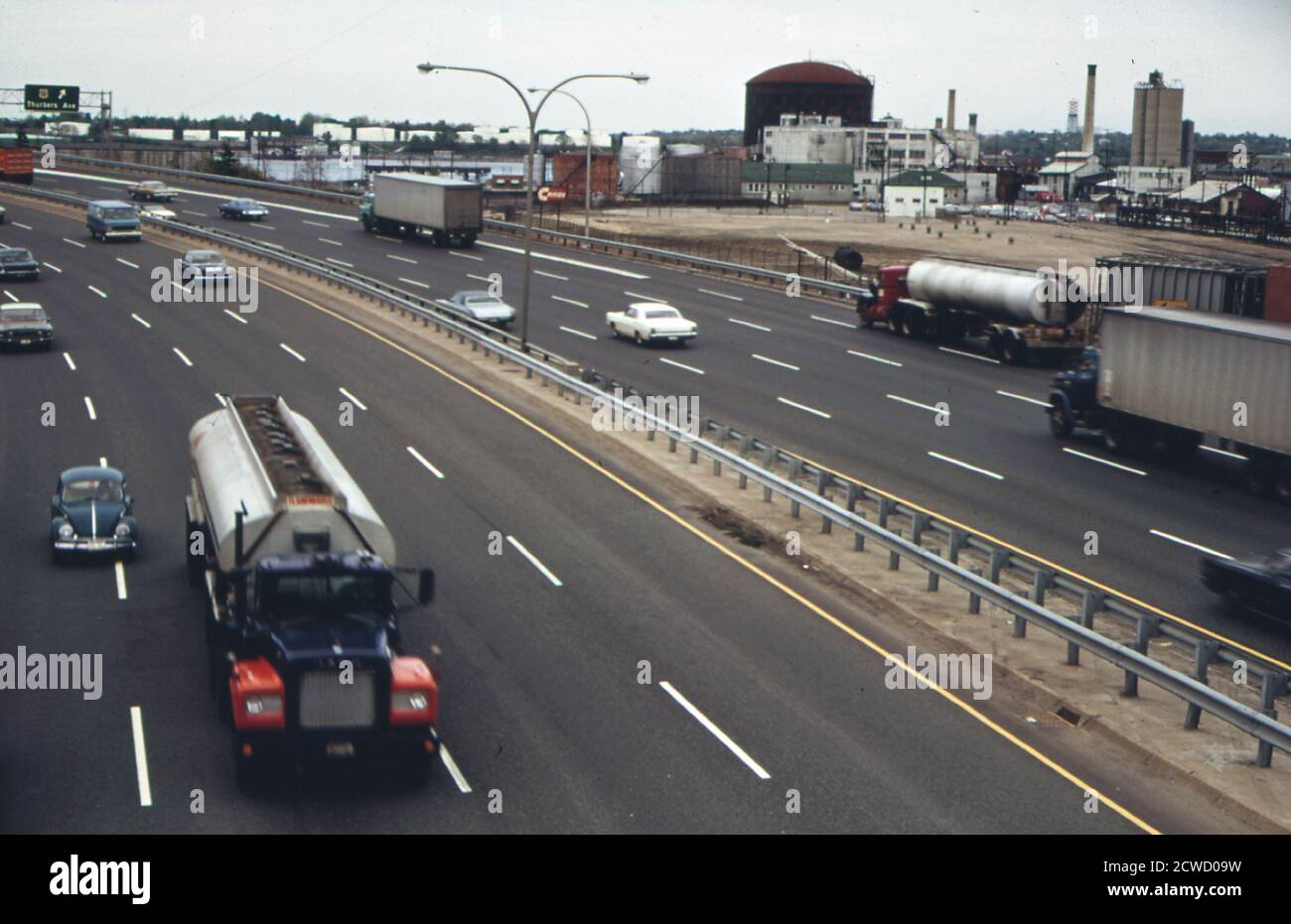 I-95 along the waterfront - Rhode Island ca.  May 1973 Stock Photo