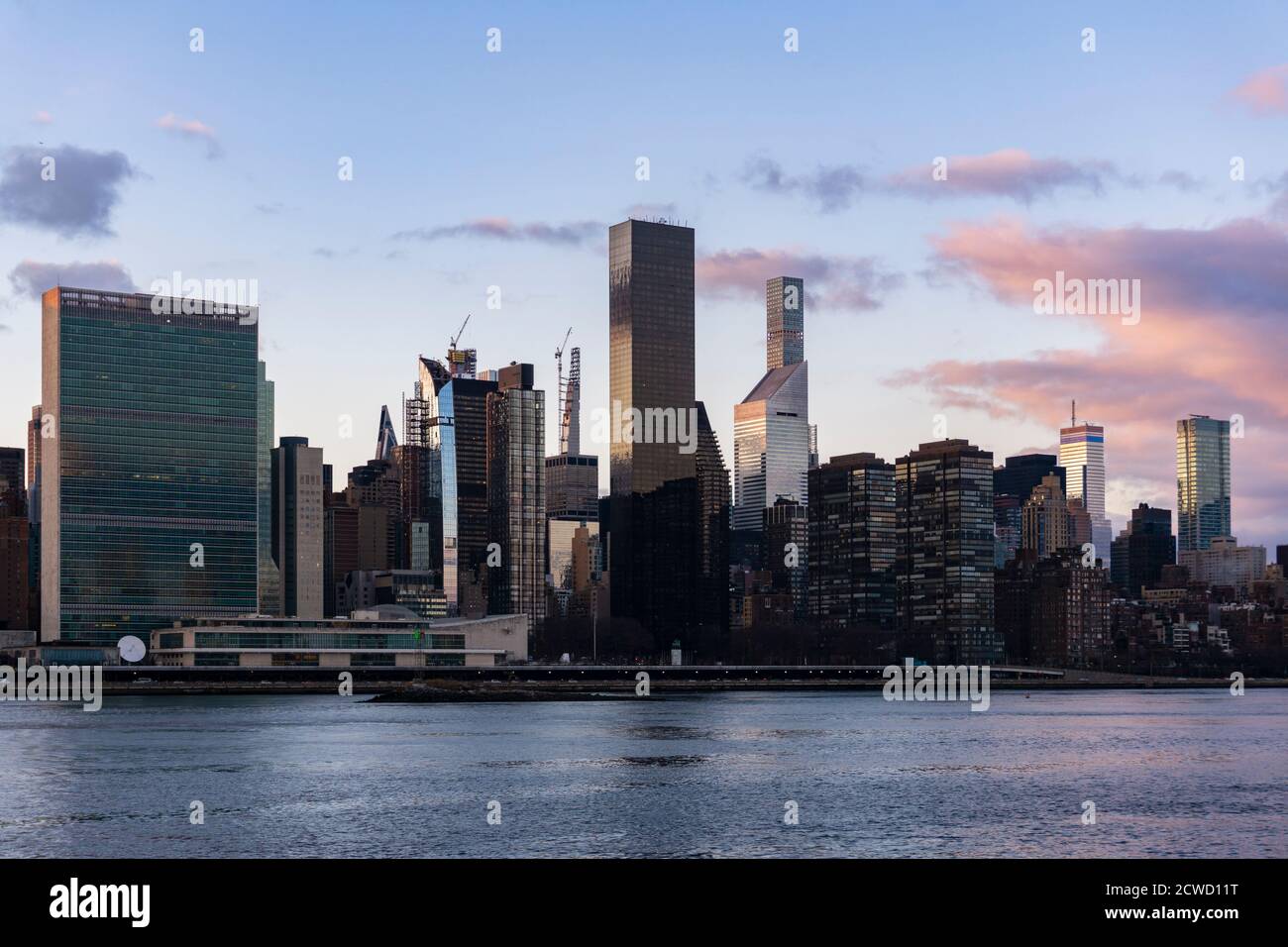 An aerial view of NYC skyline. Skyscrapers of midtown in Manhattan ...
