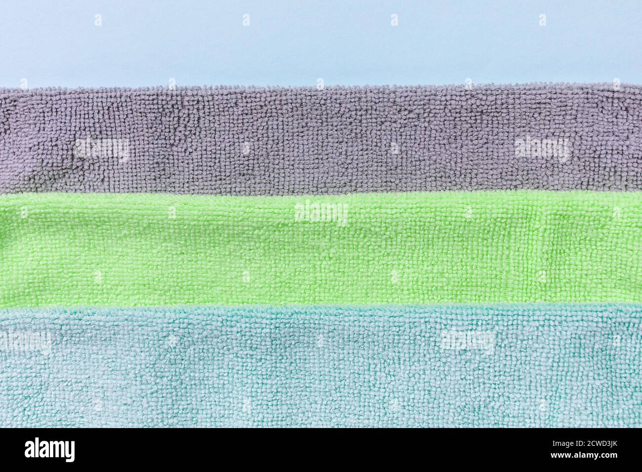Three new microfiber cloth for cleaning and dust Stock Photo