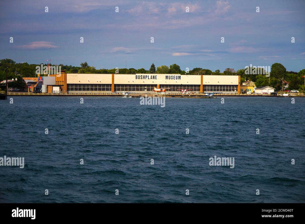 Sault Ste Marie, Ontario, Canada - Exterior of the Bushplane Museum in downtown Sault Ste Marie, Ontario. Stock Photo