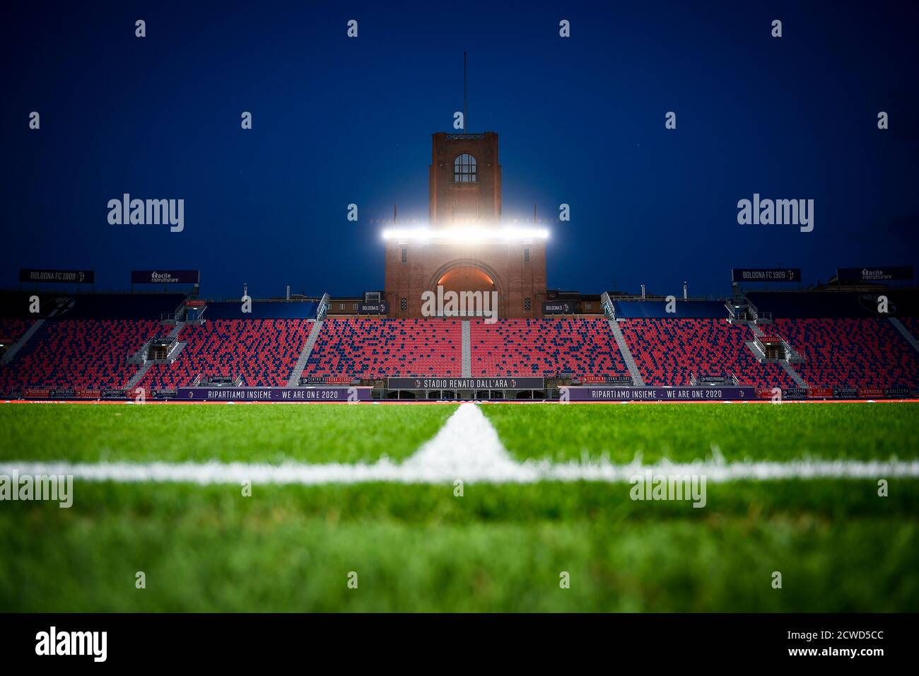 Bologna Italy 28 September 2020 A General View Shows Empty Stadio Renato Dell Ara Prior To The Serie A Football Match Between Bologna Fc And Parma Calcio Bologna Fc Won 4 1 Over