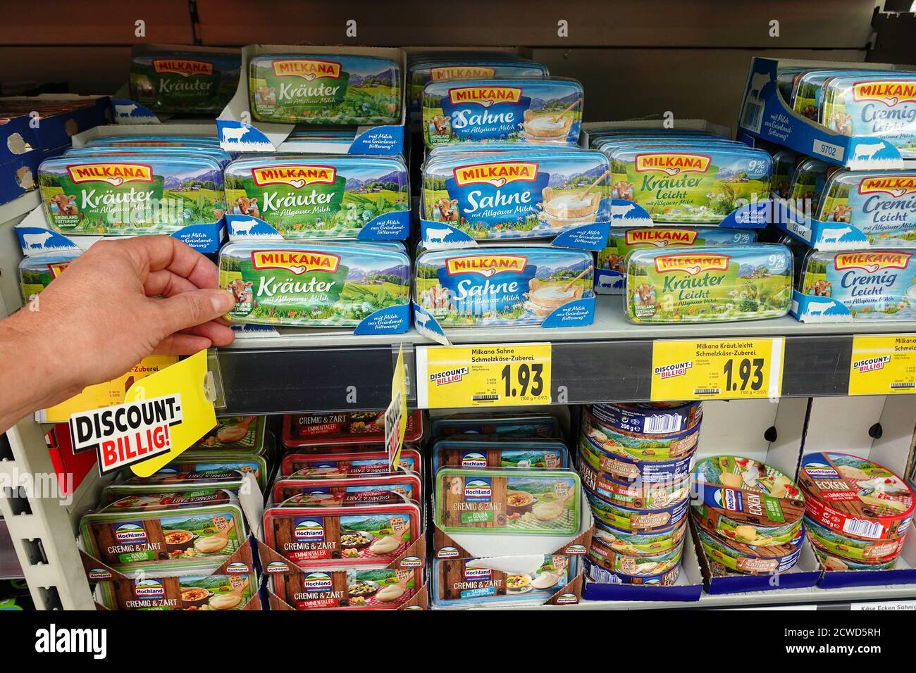 Shelf food in supermarket cheese hires stock photography and images
