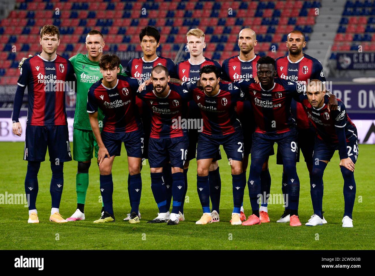 Bologna Italy 28th Sep 2020 Bologna Italy September 28 2020 Players Of Bologna Fc Andreas Skov Olsen Lukasz Skorupski Takehiro Tomiyasu Jerdy Schouten Lorenzo De Silvestri Danilo Larangeira Aaron Hickey Andrea