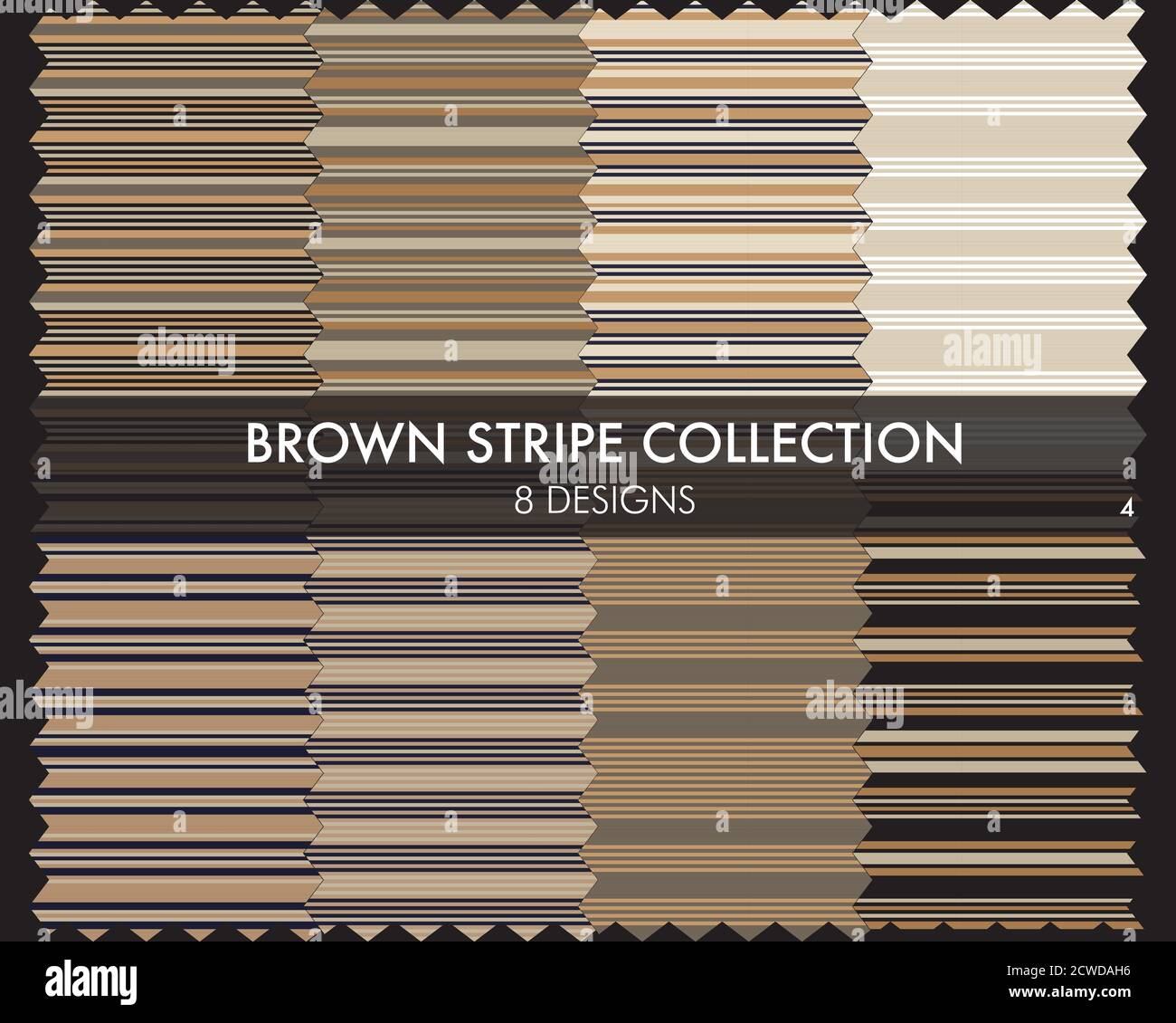 Striped seamless pattern collection includes 8 designs for fashion ...