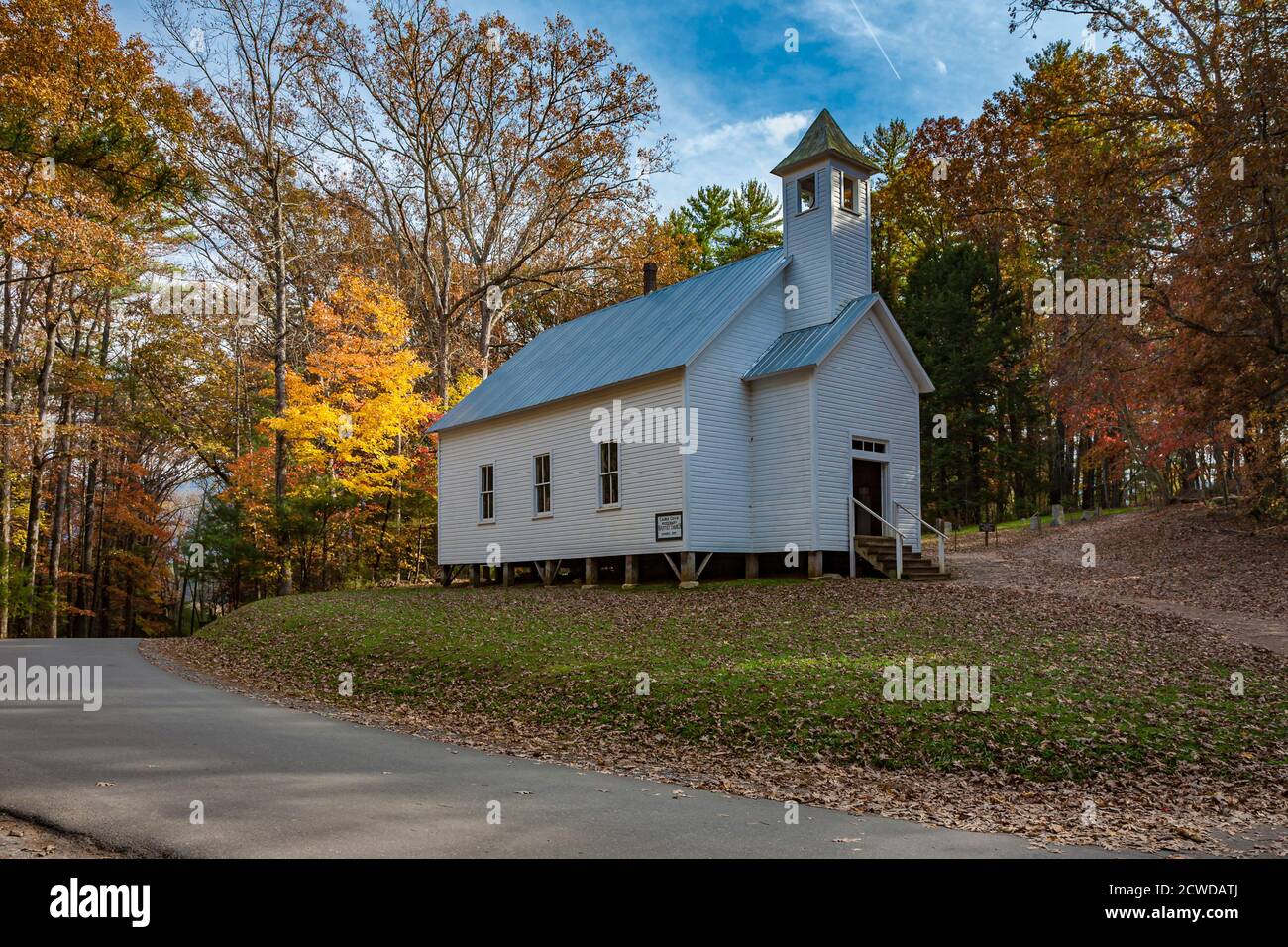 Missionary Baptist Church at Cades Cove in the Great Smoky Mountains National Park, Tennessee Stock Photo