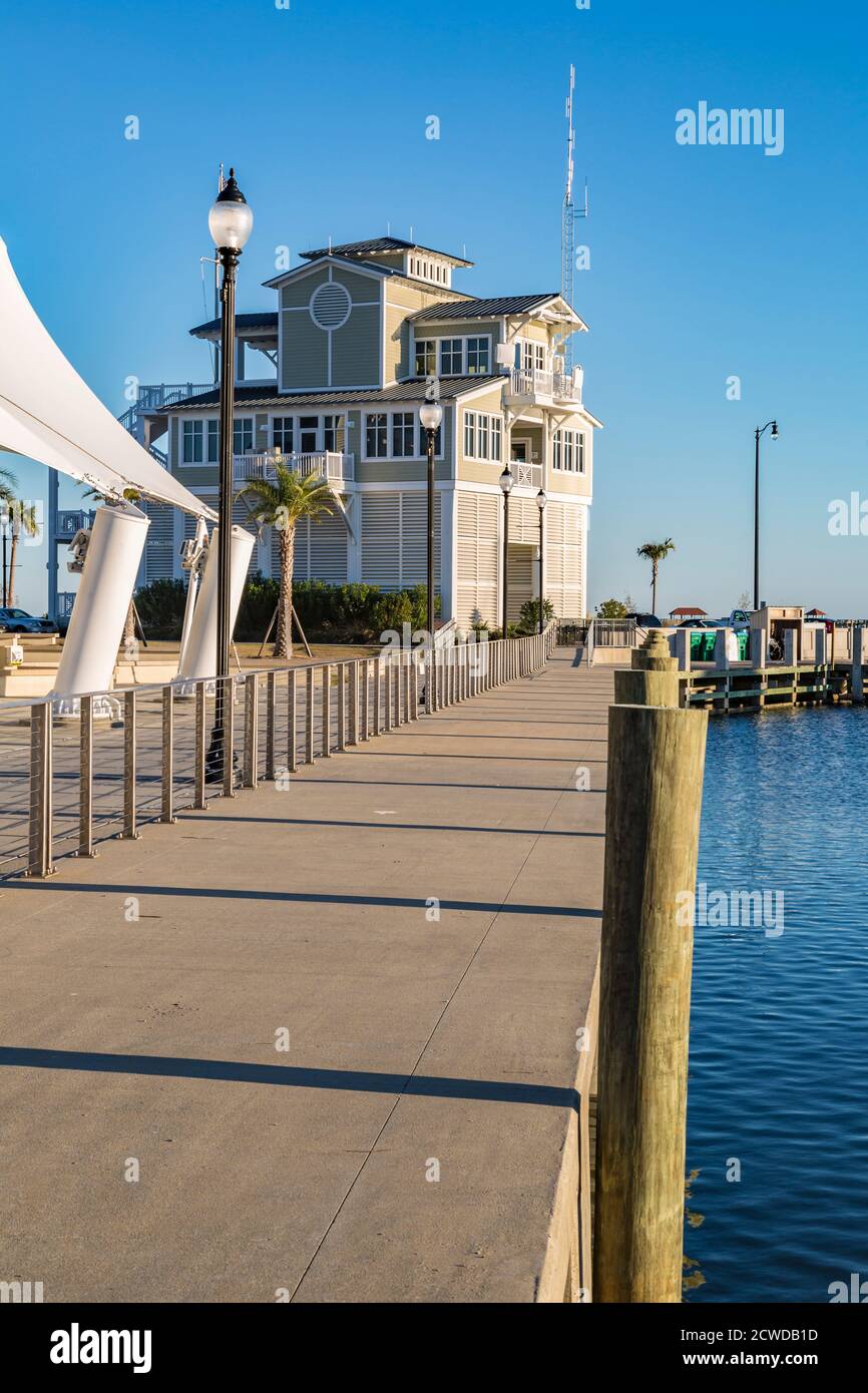 Harbormaster's office building at the Gulfport Small Craft Harbor in