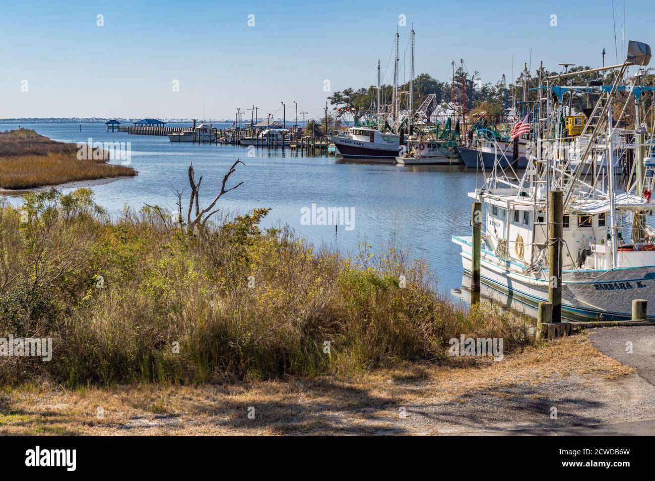 Private and commercial boats in the Inner Harbor at Ocean Springs