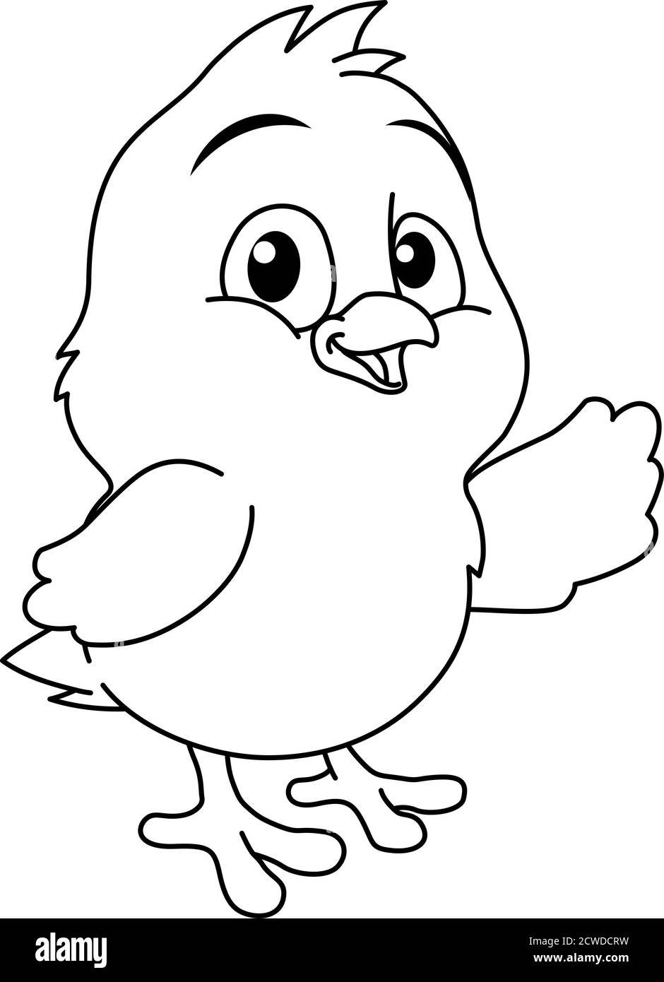 Easter Chick Coloring Book Black and White Cartoon Stock Vector