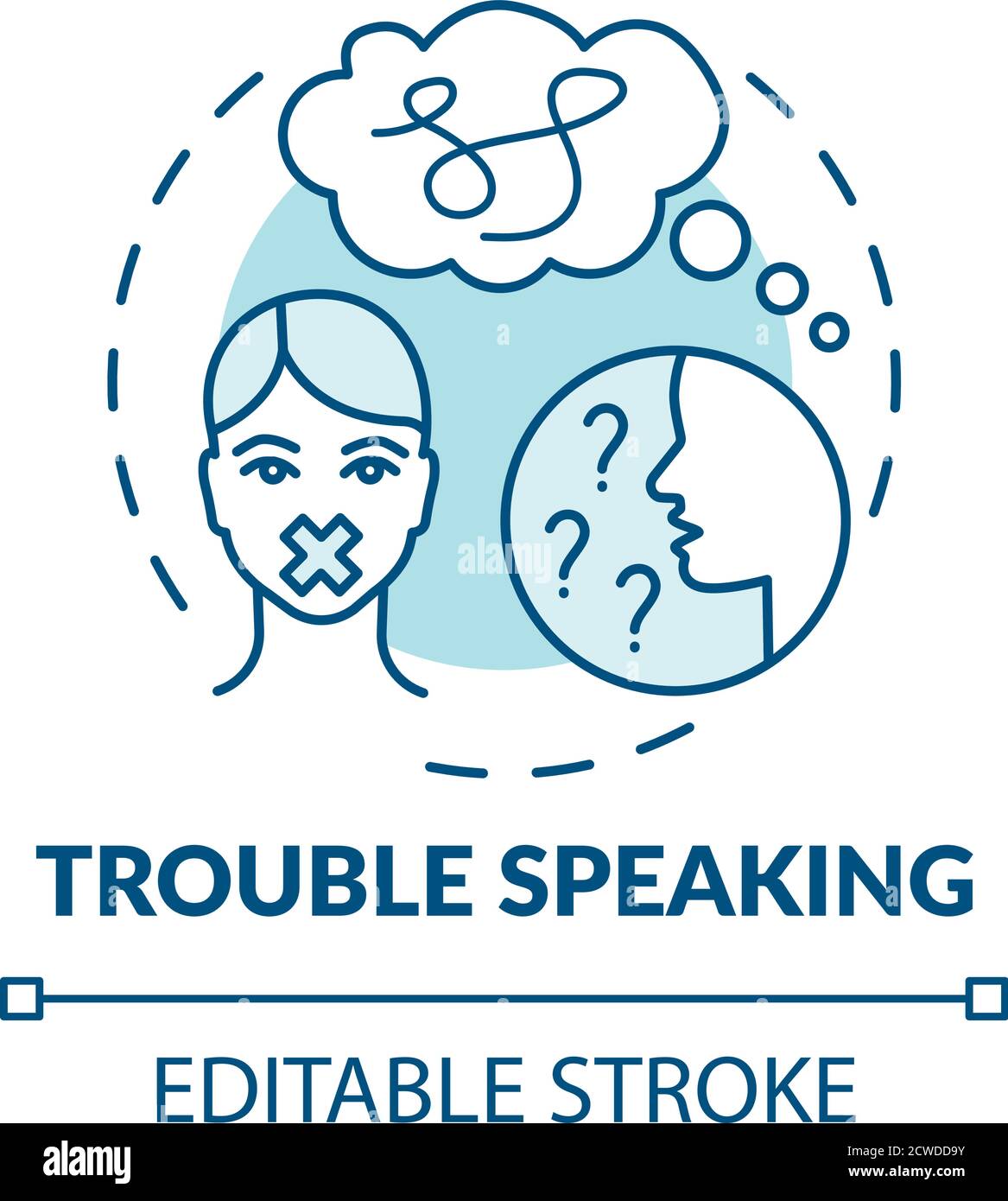 Trouble speaking turquoise concept icon Stock Vector Image & Art - Alamy