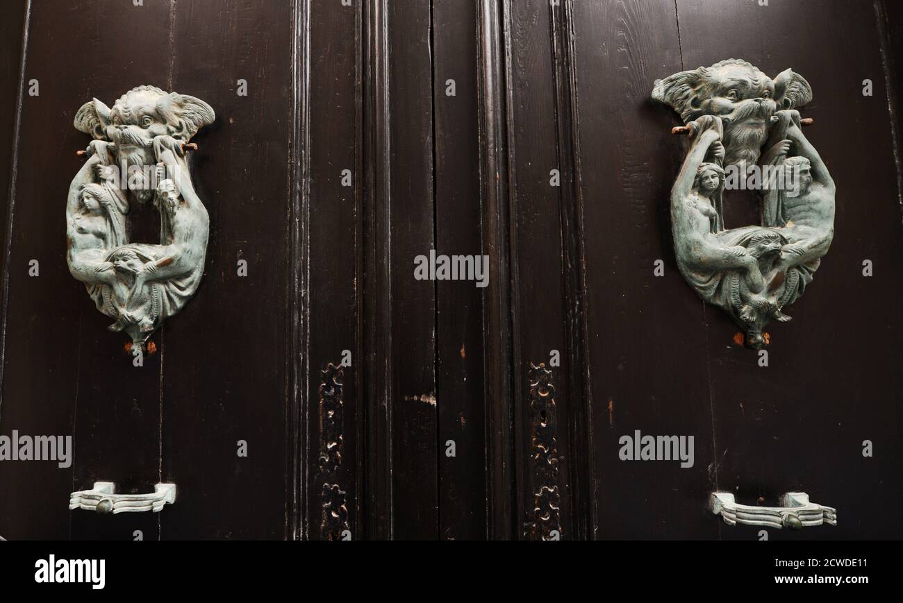 Traditional Maltese door handles Stock Photo Alamy