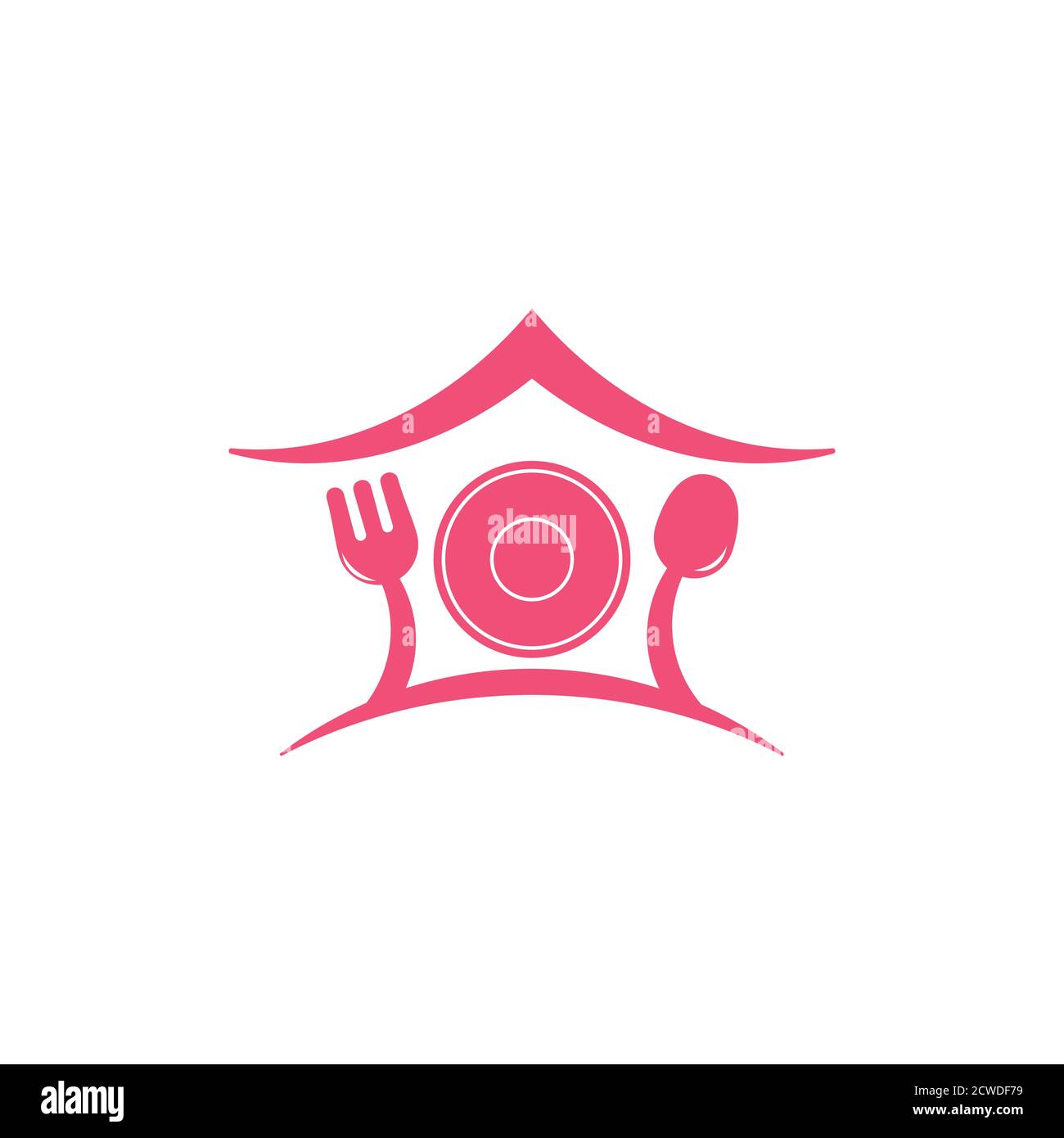 linked spoon fork plate restaurant logo vector Stock Vector Image & Art
