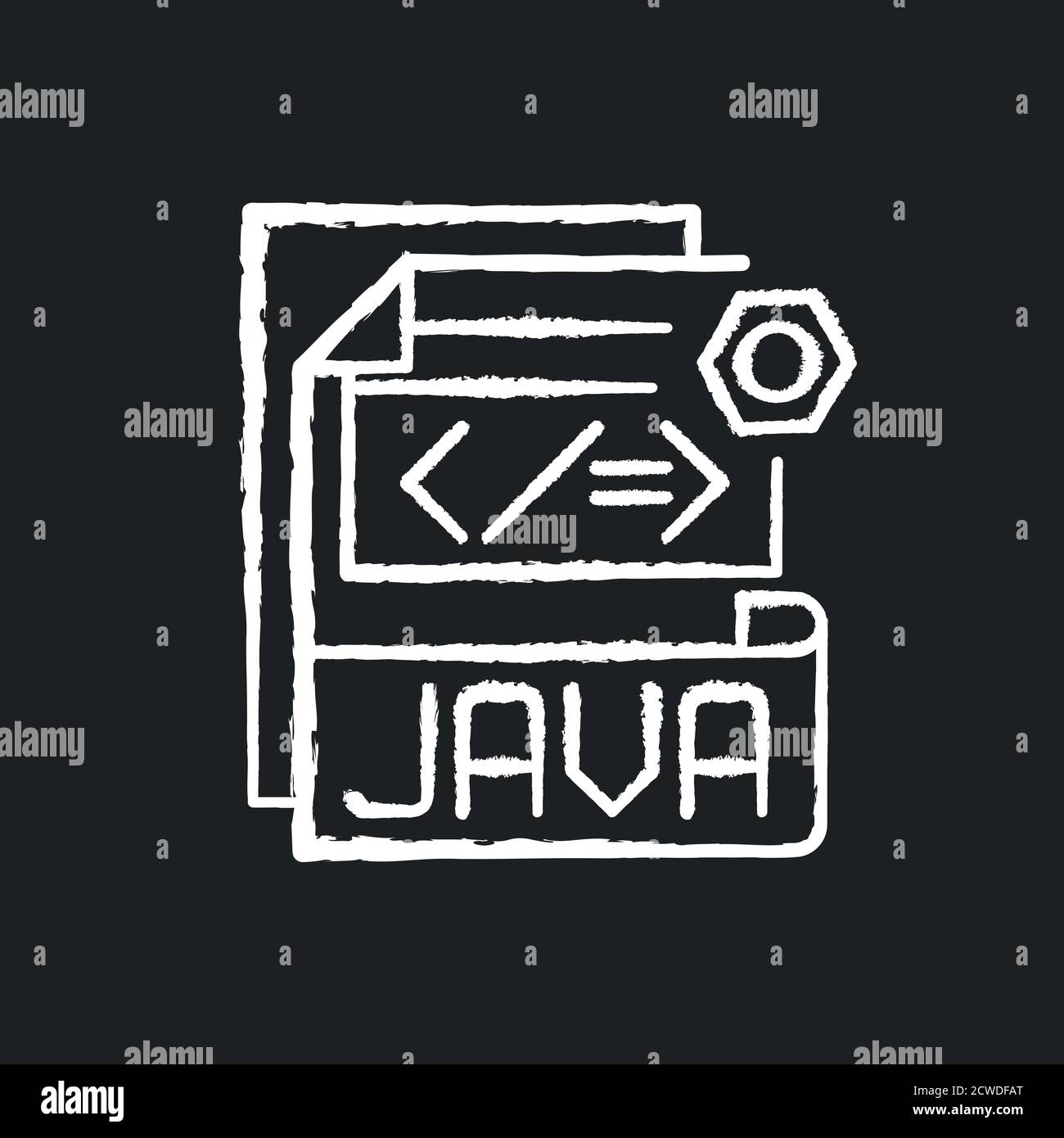 JAVA file chalk white icon on black background Stock Vector Image & Art ...