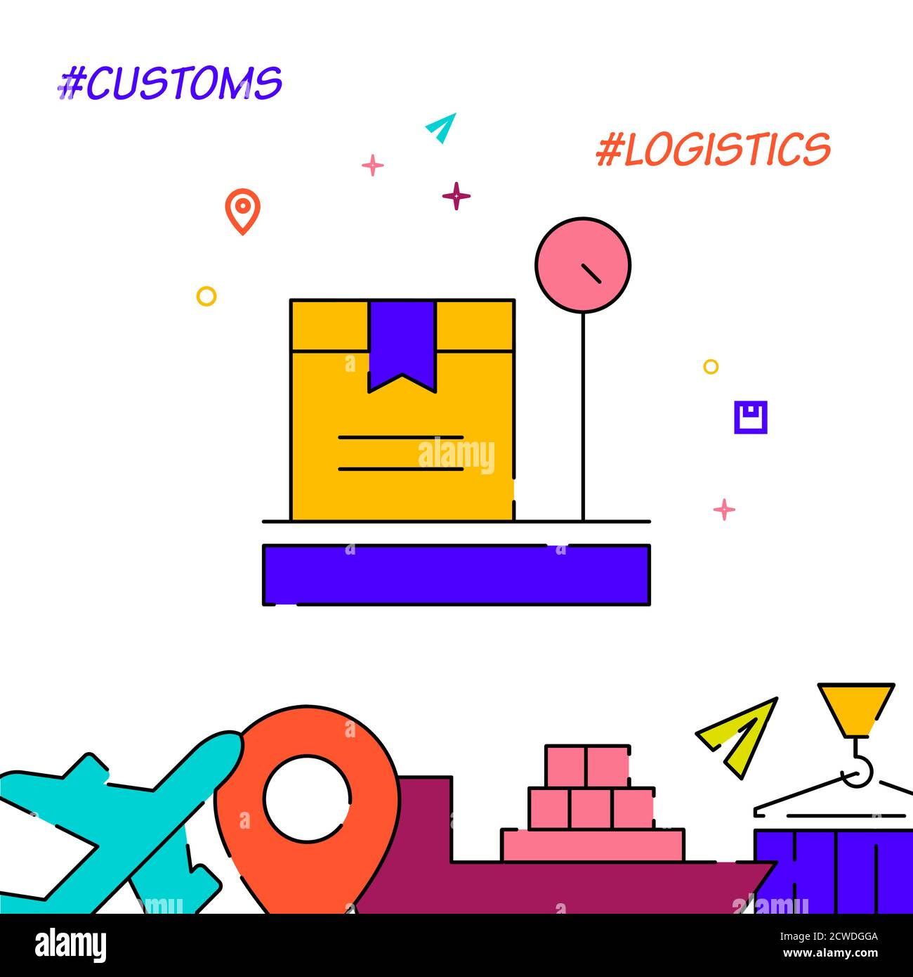 Cargo Customs Clearance Filled Line Vector Icon Simple Illustration Cargo And Shipping Related Bottom Border Stock Vector Image Art Alamy