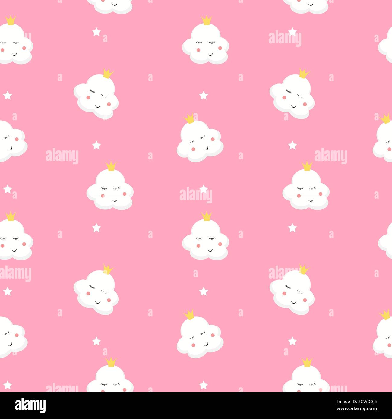 Cute Smiling clouds seamless vector pattern for babies, kids. EPS10 ...