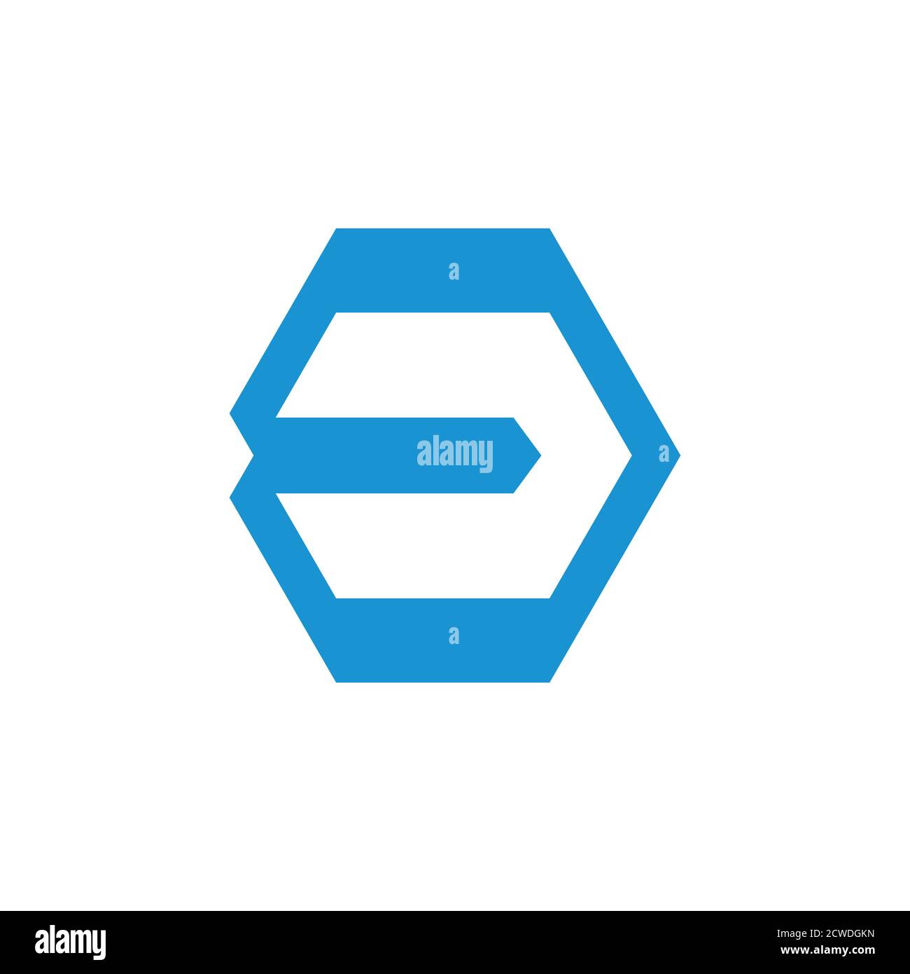 abstract letter e hexagonal geometric arrow logo vector Stock Vector