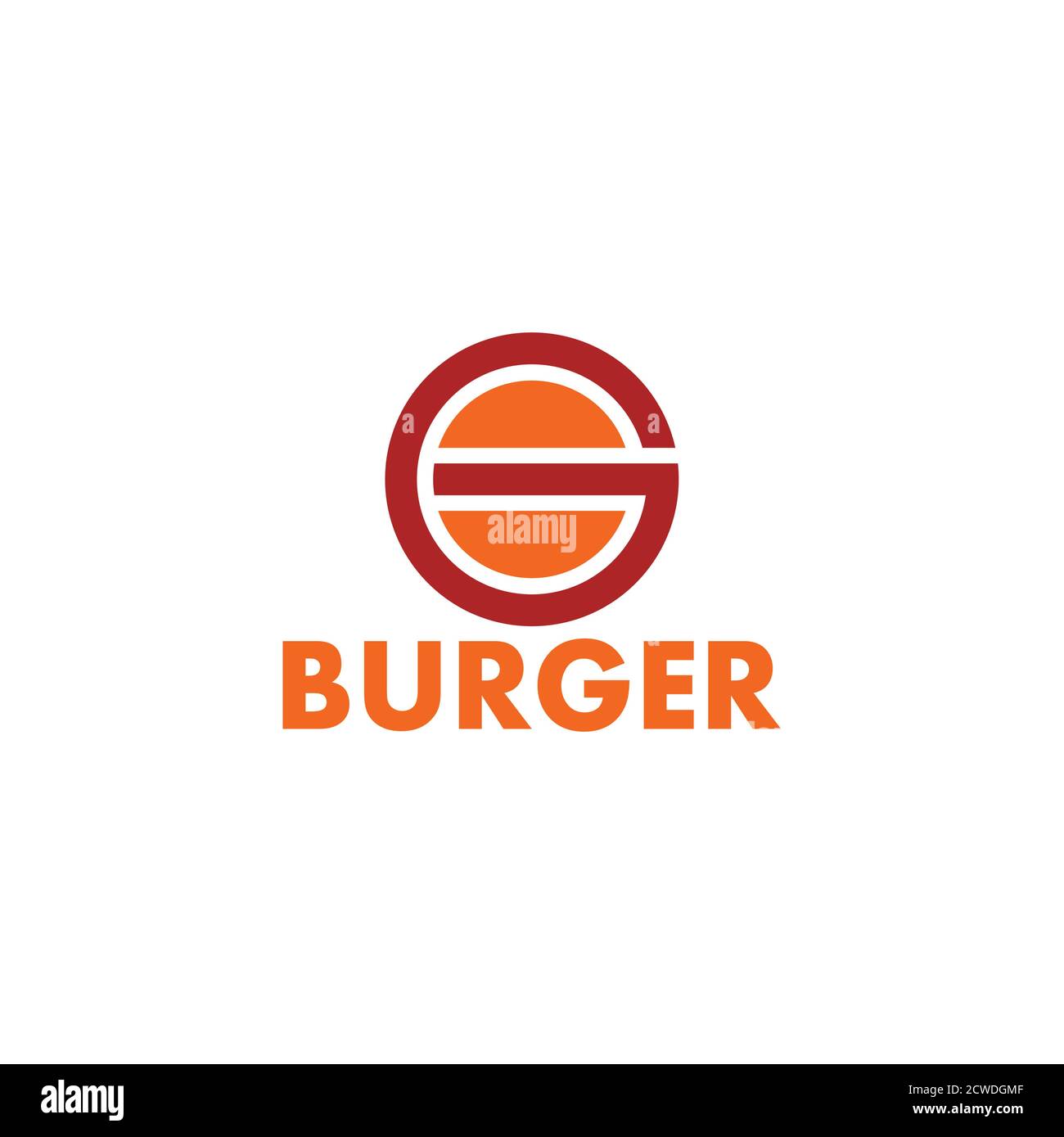 letter g burger shape simple geometric logo vector Stock Vector
