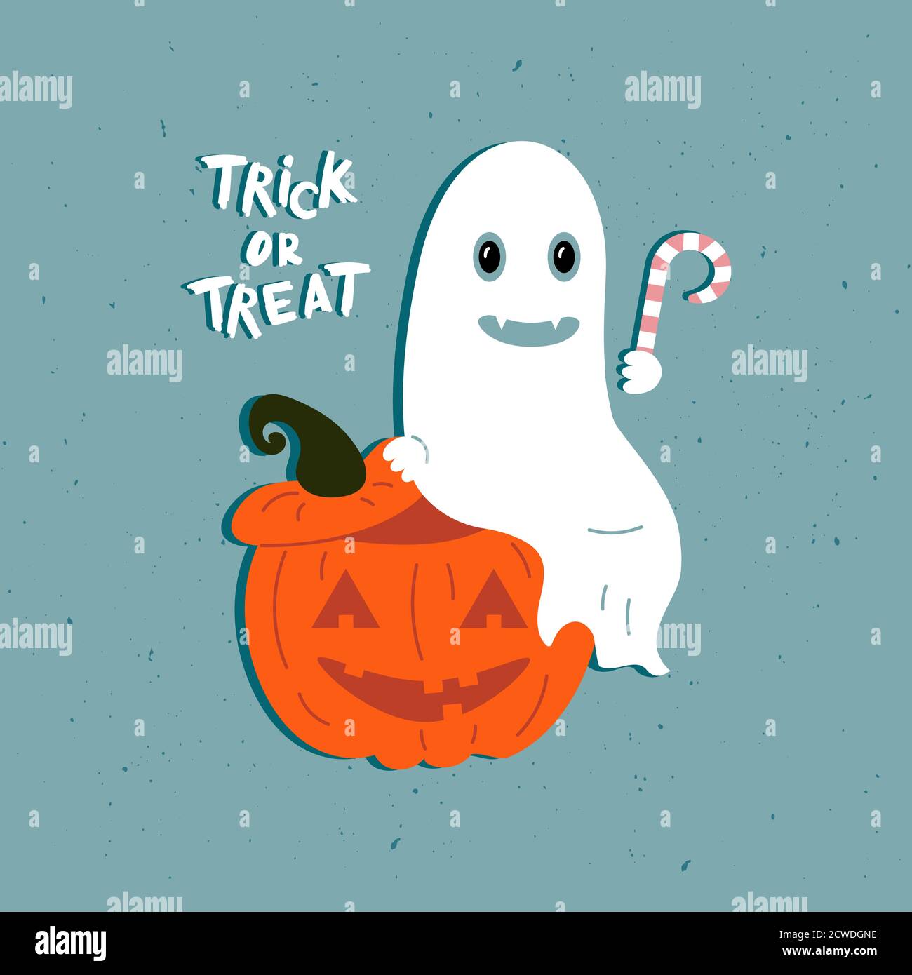 Halloween greeting card.Flat vector illustration Stock Vector