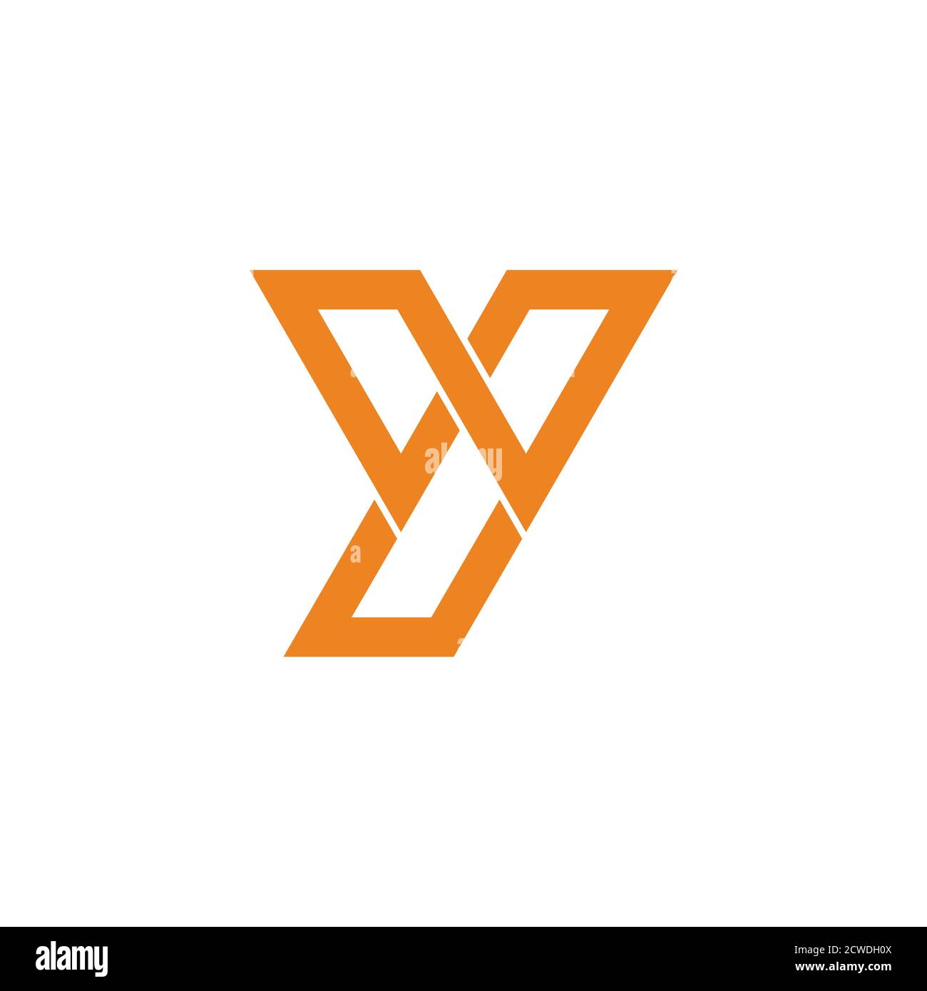 letter wy simple geometric line linked logo vector Stock Vector