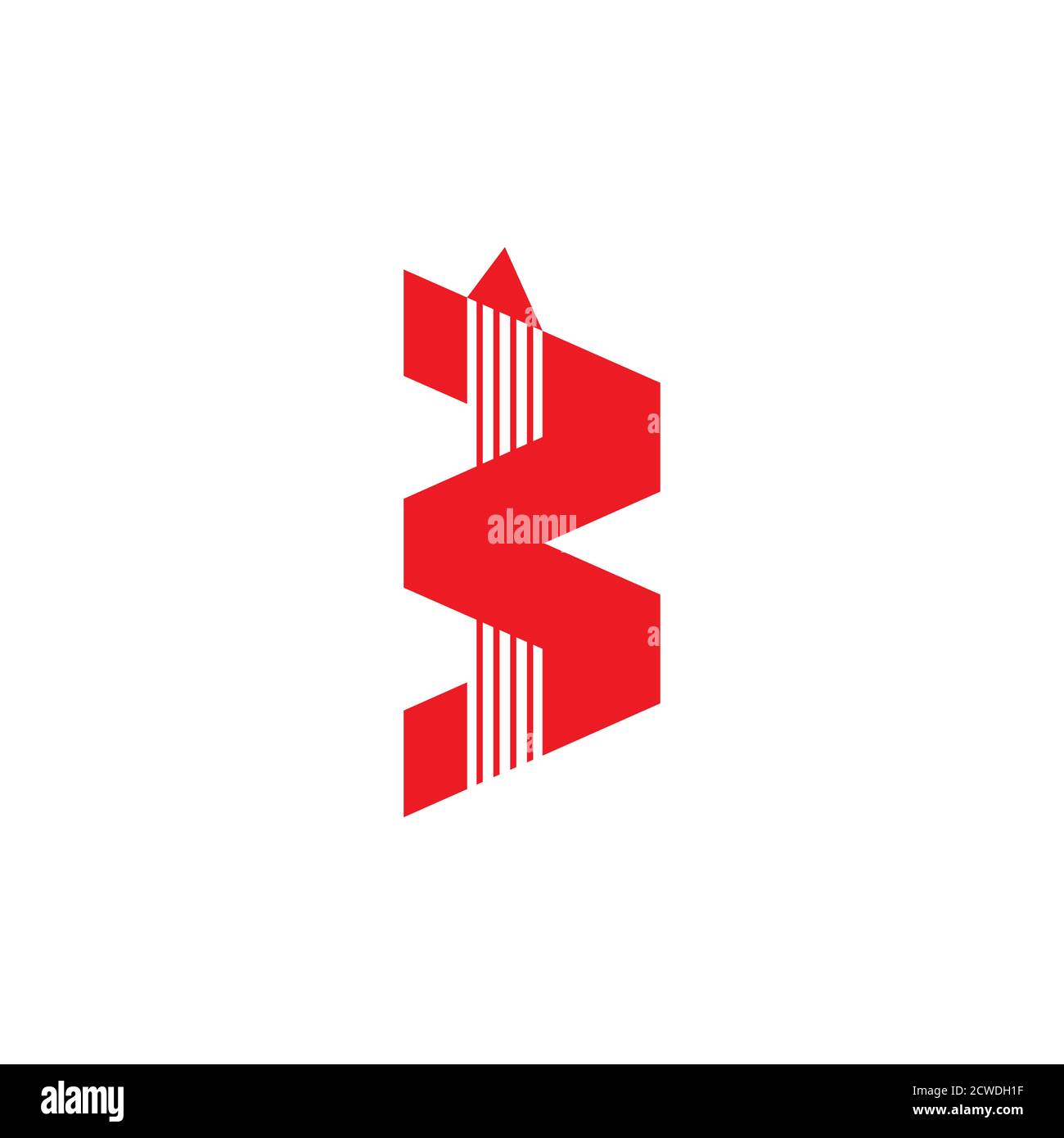 number 3 motion arrow geometric logo vector Stock Vector
