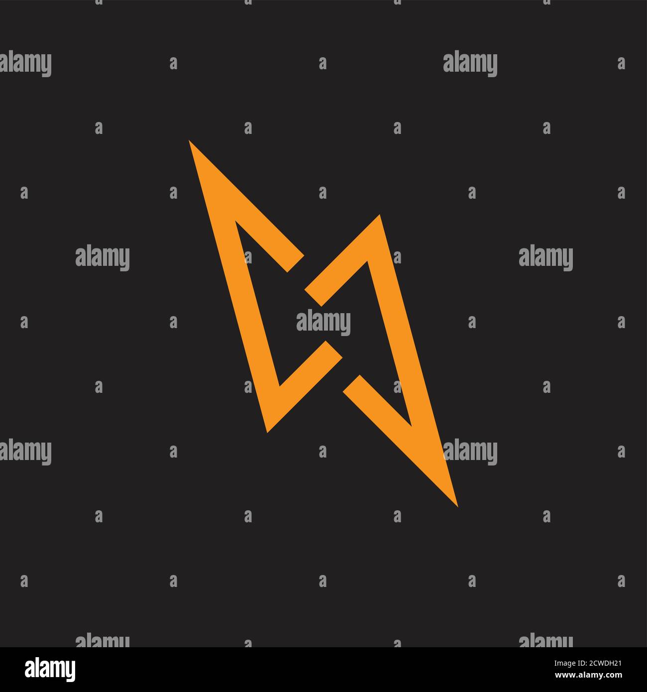 thunder simple geometric line design logo vector Stock Vector