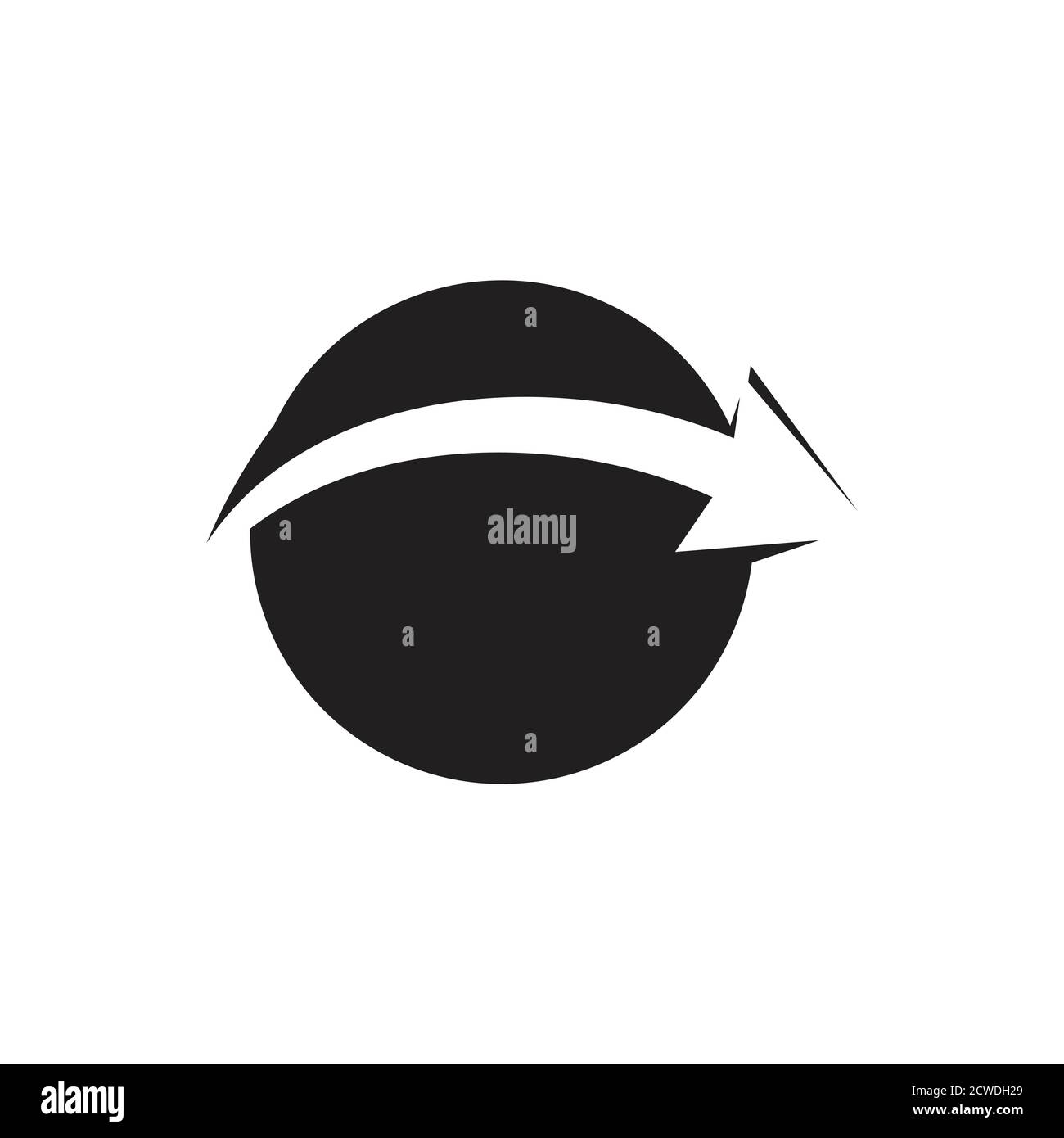 geometric round planet global negative space logo vector Stock Vector